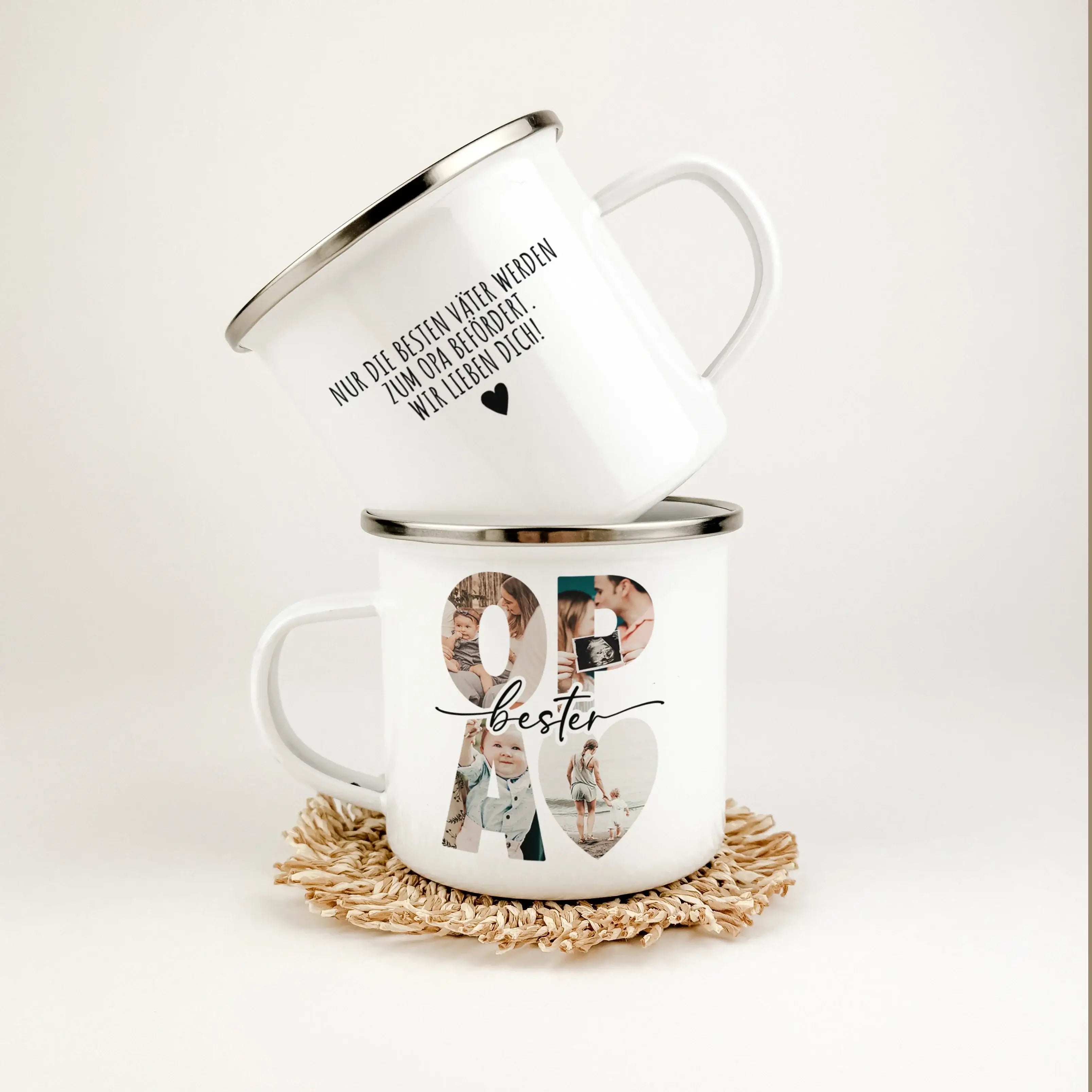 Emaille Tasse bester Opa - Emaille Tasse - famprints - Mach deinem Opa eine ganz besondere Freude mit unserer personalisierten Emaille Tasse bester Opa, die nicht nur seine Kaffeepausen verschönert, sondern auch ein einzigartiges Stück Erinnerung wird. Di