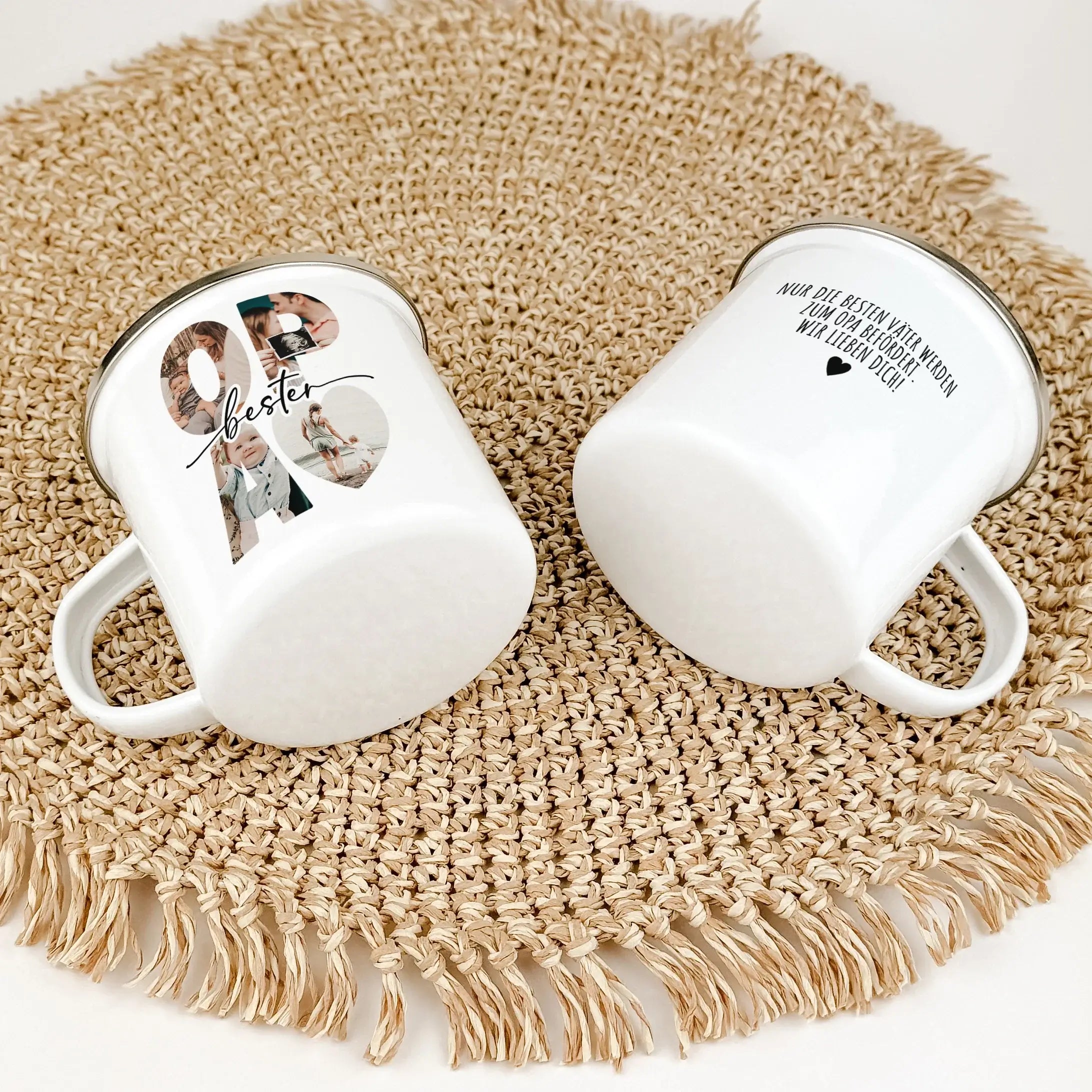 Emaille Tasse bester Opa - Emaille Tasse - famprints - Mach deinem Opa eine ganz besondere Freude mit unserer personalisierten Emaille Tasse bester Opa, die nicht nur seine Kaffeepausen verschönert, sondern auch ein einzigartiges Stück Erinnerung wird. Di