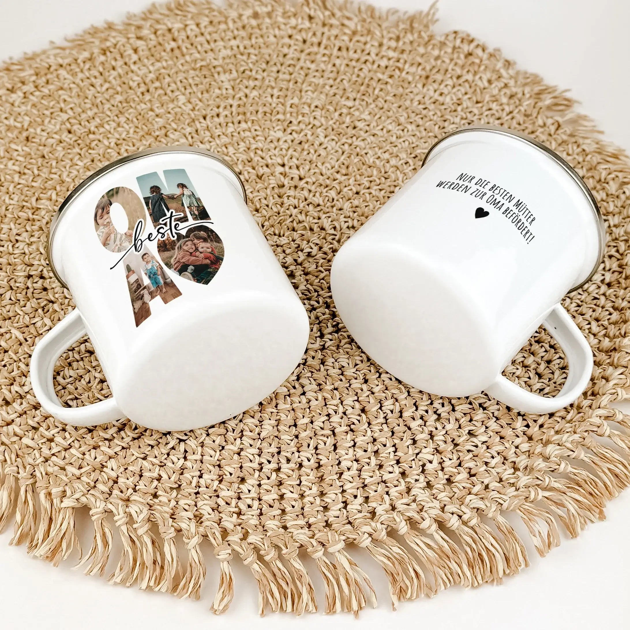 Emaille Tasse beste Oma - Emaille Tasse - famprints - Überrasche deine Oma mit der einzigartigen Emaille Tasse beste Oma – dem perfekten Geschenk, das von Herzen kommt. Diese persönliche Oma Tasse vereint Funktionalität mit emotionalem Wert und verkörpert