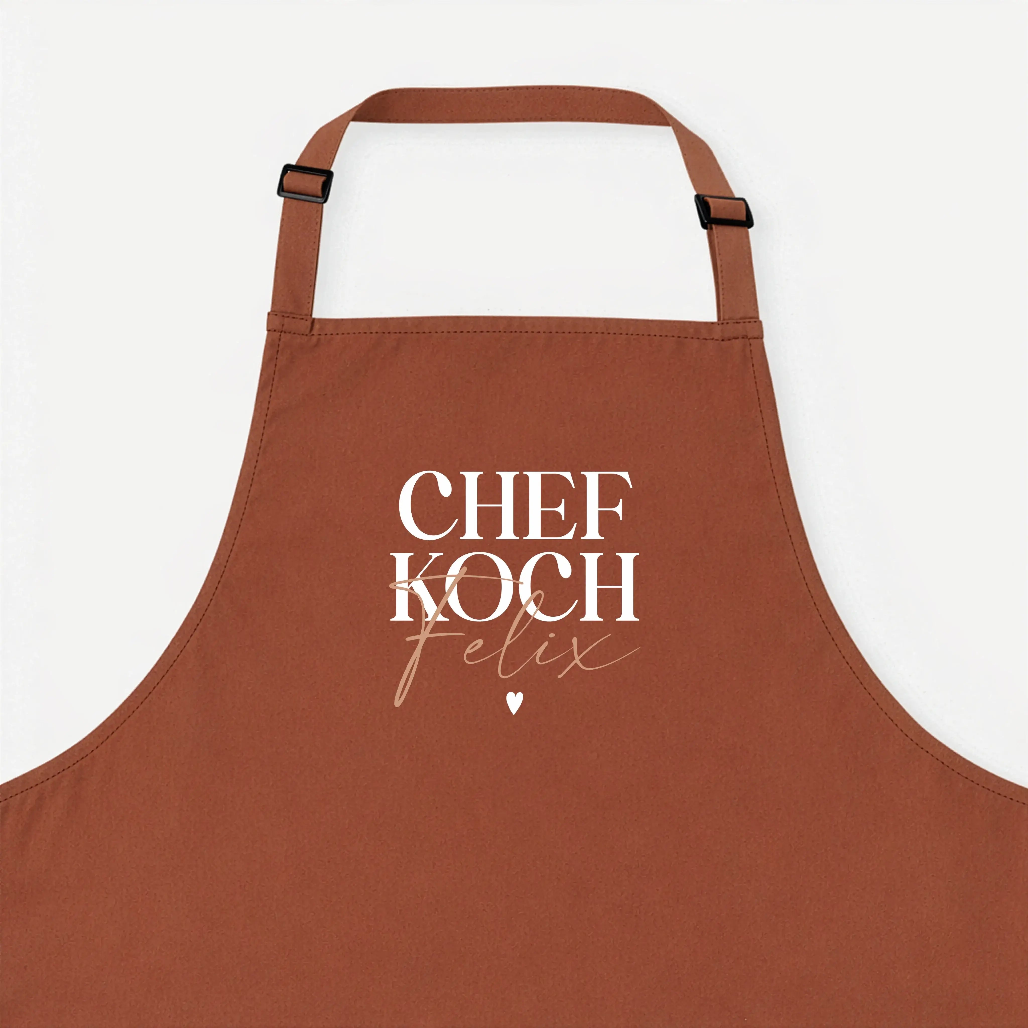 Kochschürze Chefkoch-Kochschürze-famprints-Die Kochschürze Chefkoch von famprints ist mehr als ein praktisches Küchenaccessoire. Sie wird mit deinem Wunsch­namen personalisiert und verwandelt jedes Kochen in einen ganz persönlichen Moment. Der klare Schri