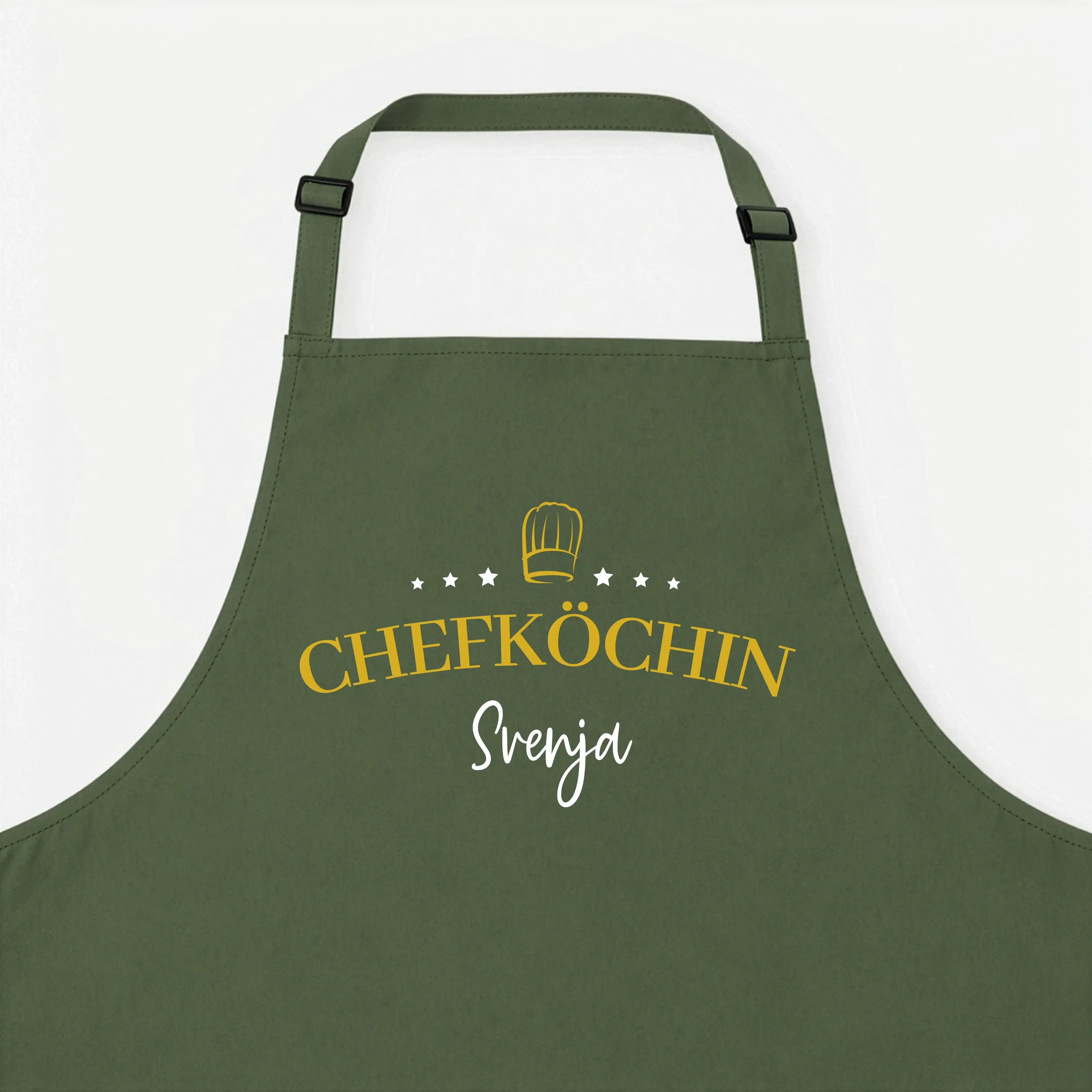 Kochschürze Chefköchin Sterne-Kochschürze-famprints-Diese Kochschürze Chefköchin Sterne ist mehr als ein praktisches Küchenaccessoire. Sie macht aus jedem Kochmoment ein persönliches Statement. Das Design kombiniert den eleganten Schriftzug Chefköchin mit