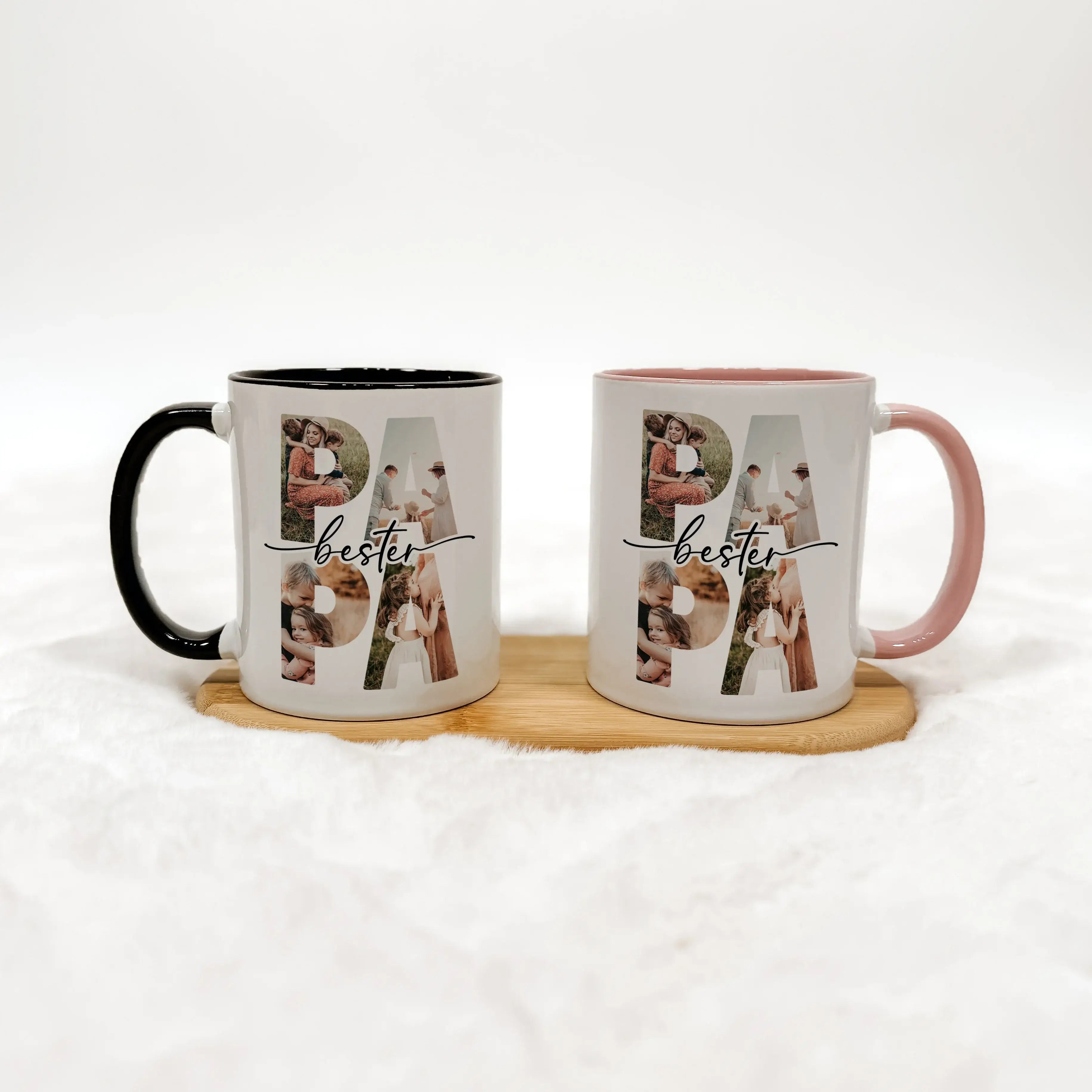 Tasse bester Papa - Keramik Tasse - famprints - Entdecke die Tasse bester Papa – das ideale Geschenk, das sofort Freude bringt! Mit dieser personalisierten Keramiktasse schaffst du unvergessliche Momente, indem du die Lieblingsfotos deines Vaters hinter d