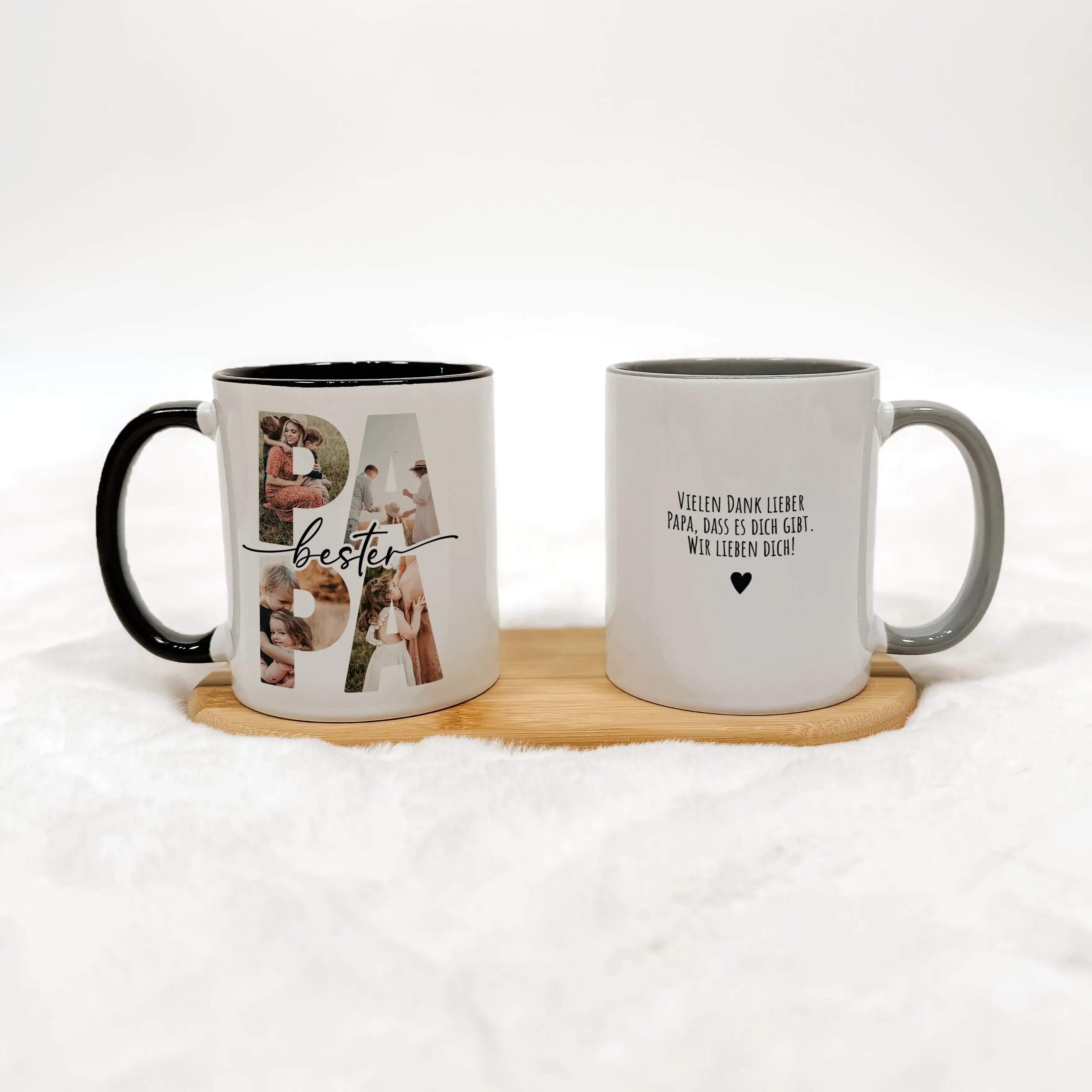 Tasse bester Papa - Keramik Tasse - famprints - Entdecke die Tasse bester Papa – das ideale Geschenk, das sofort Freude bringt! Mit dieser personalisierten Keramiktasse schaffst du unvergessliche Momente, indem du die Lieblingsfotos deines Vaters hinter d