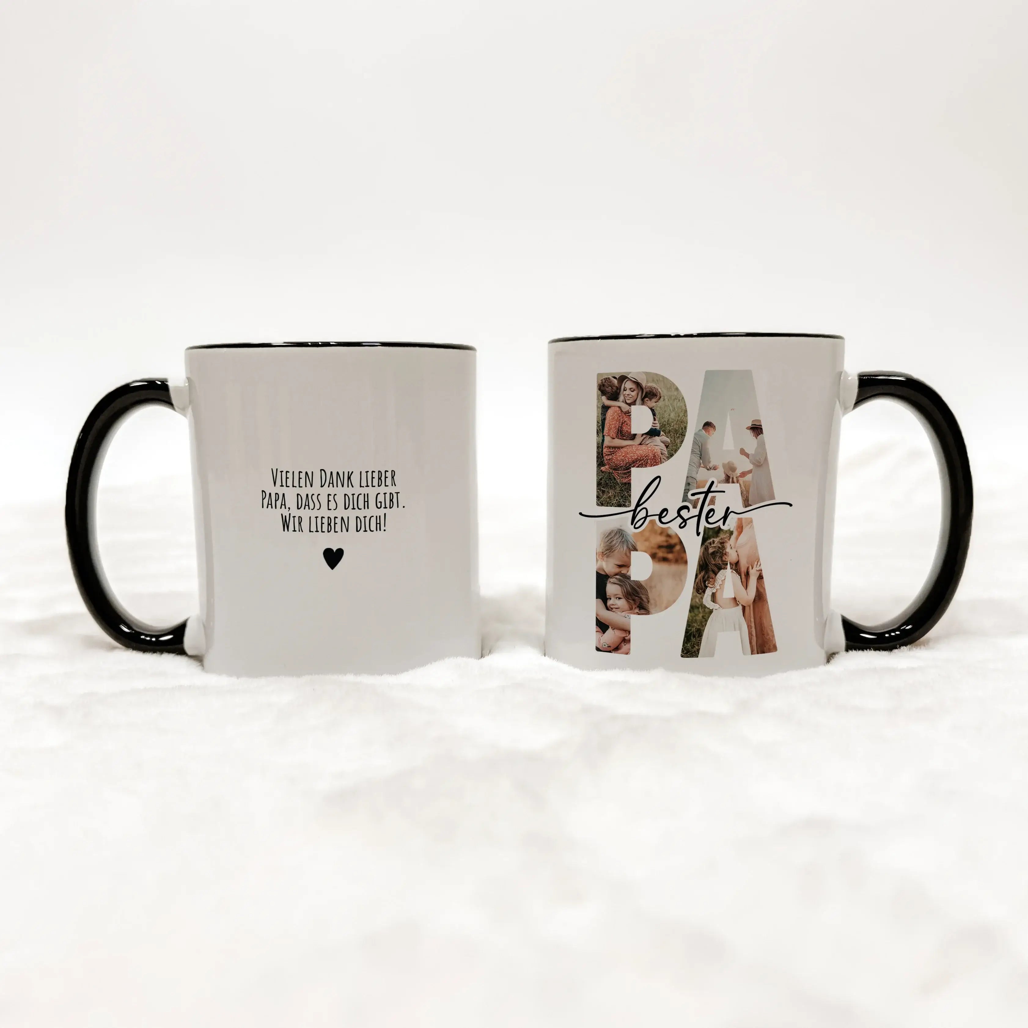 Tasse bester Papa - Keramik Tasse - famprints - Entdecke die Tasse bester Papa – das ideale Geschenk, das sofort Freude bringt! Mit dieser personalisierten Keramiktasse schaffst du unvergessliche Momente, indem du die Lieblingsfotos deines Vaters hinter d
