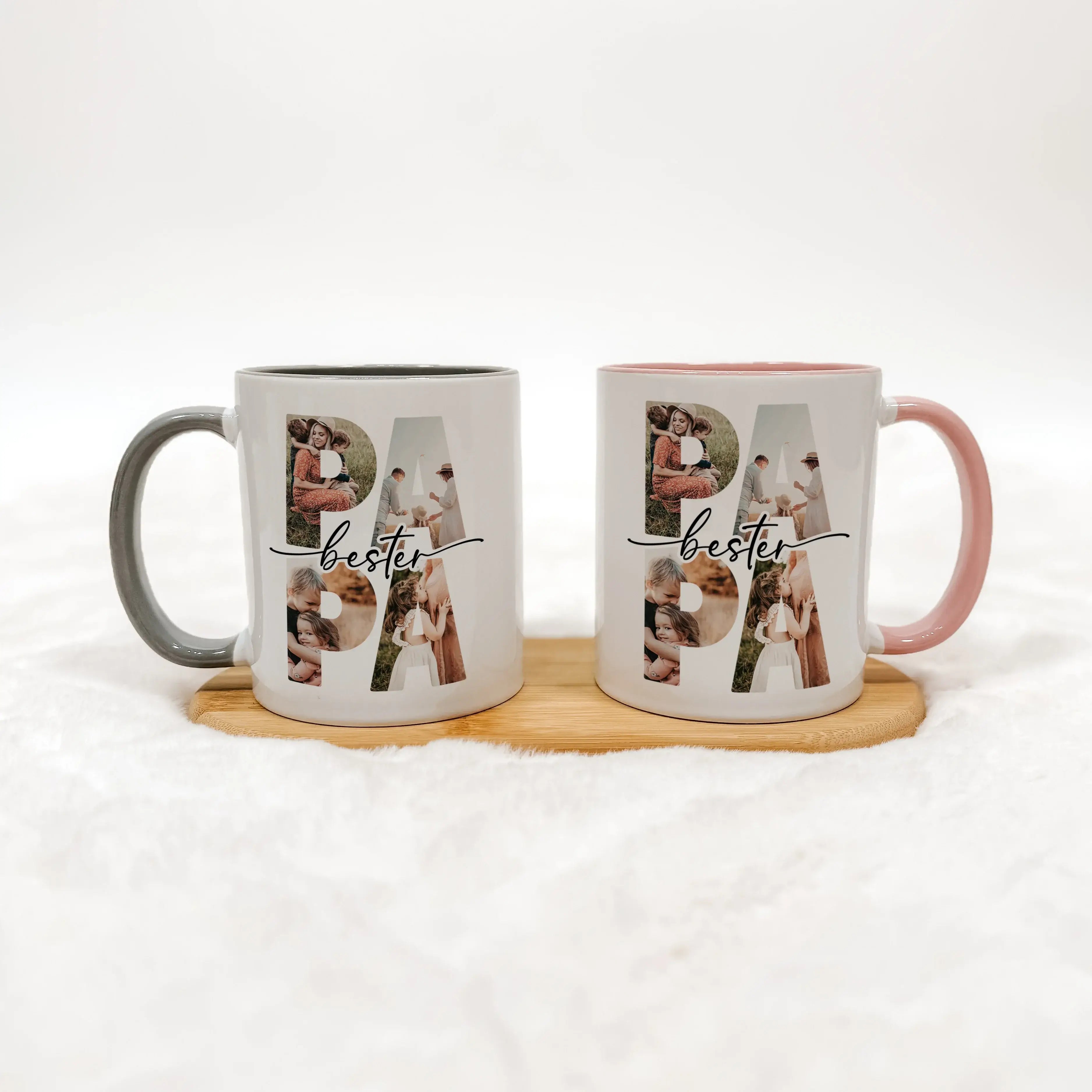 Tasse bester Papa - Keramik Tasse - famprints - Entdecke die Tasse bester Papa – das ideale Geschenk, das sofort Freude bringt! Mit dieser personalisierten Keramiktasse schaffst du unvergessliche Momente, indem du die Lieblingsfotos deines Vaters hinter d