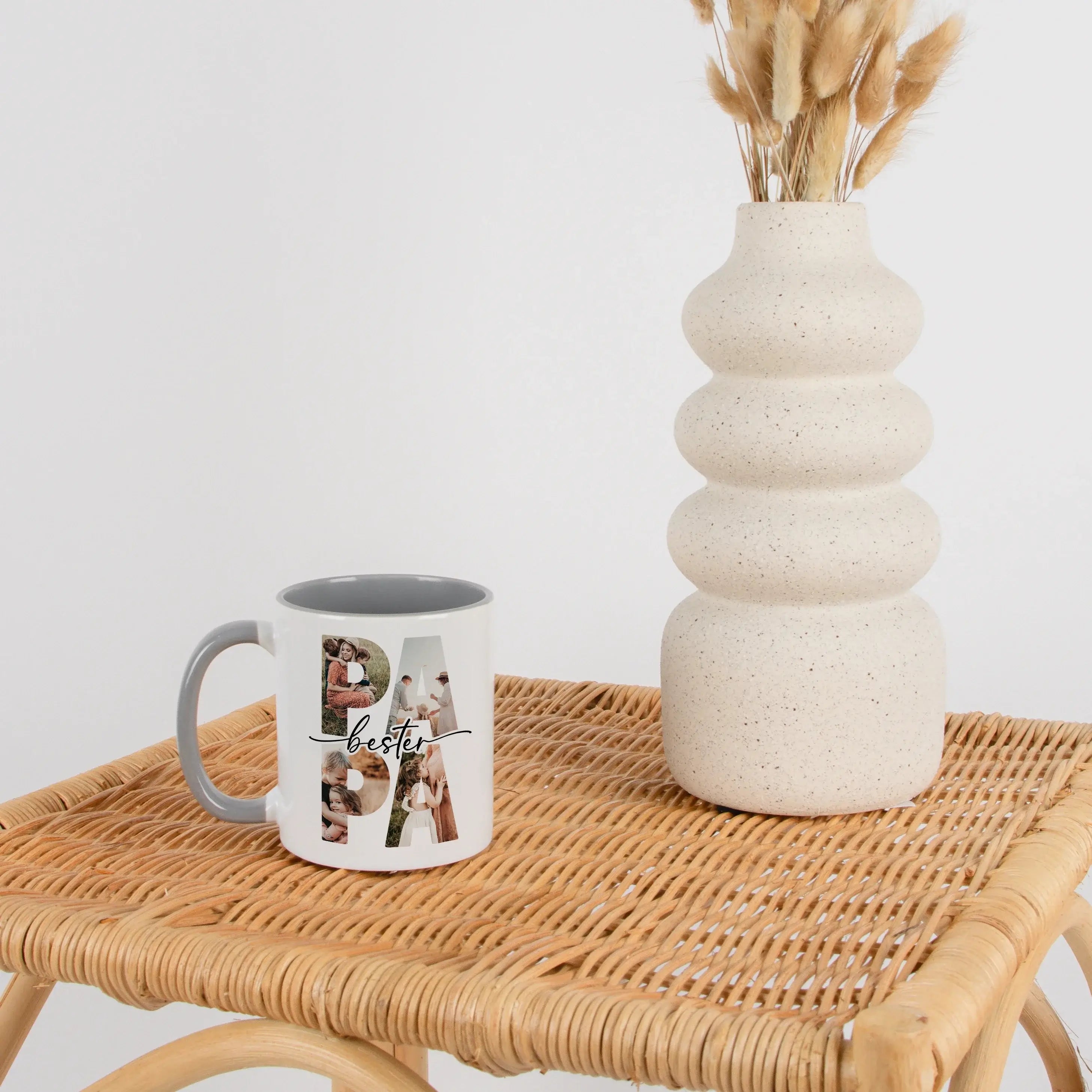 Tasse bester Papa - Keramik Tasse - famprints - Entdecke die Tasse bester Papa – das ideale Geschenk, das sofort Freude bringt! Mit dieser personalisierten Keramiktasse schaffst du unvergessliche Momente, indem du die Lieblingsfotos deines Vaters hinter d