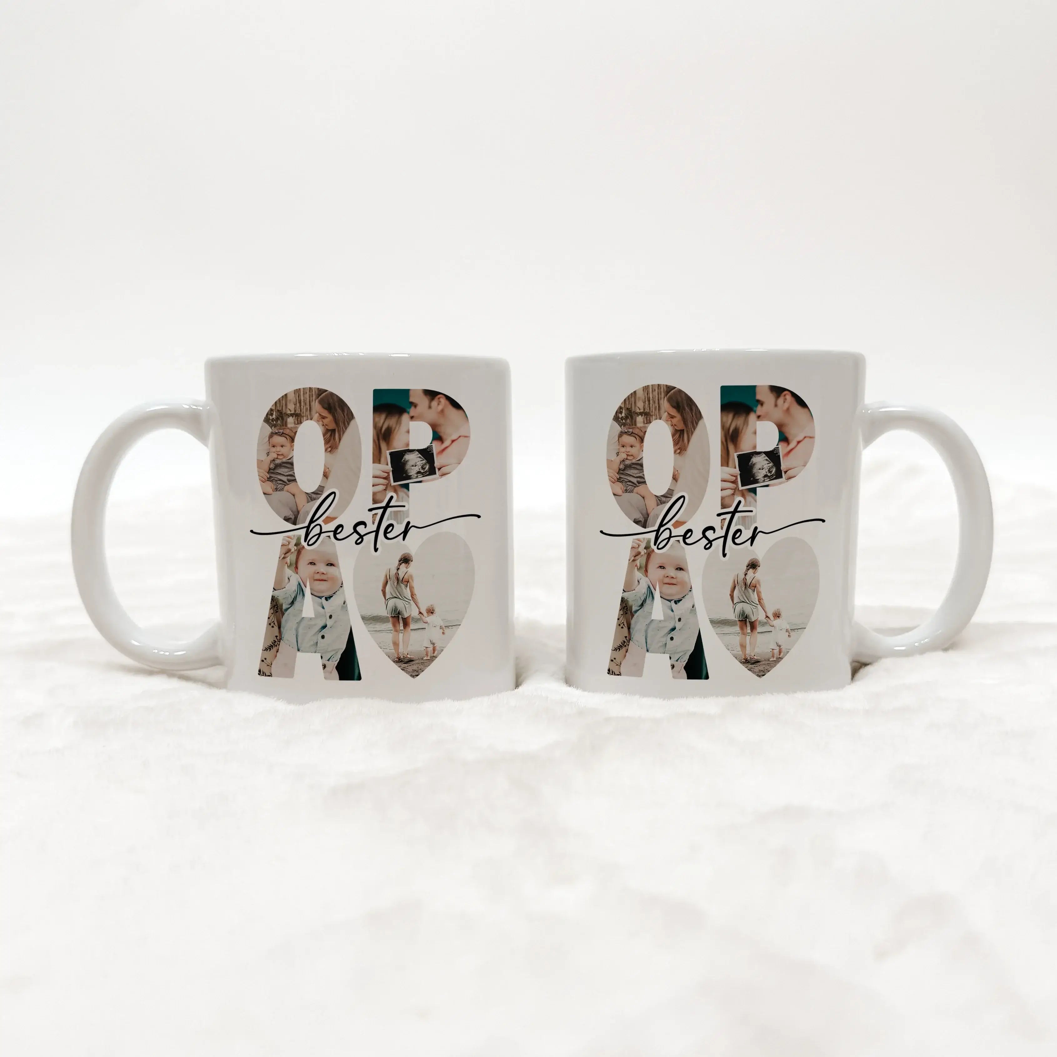 Tasse bester Opa - Keramik Tasse - famprints - Überrasche deinen Opa mit einer ganz besonderen Tasse, die nicht nur ein praktisches Alltagsobjekt ist, sondern auch ein emotionales Geschenk voller Erinnerungen. Diese personalisierte Keramiktasse wird sein