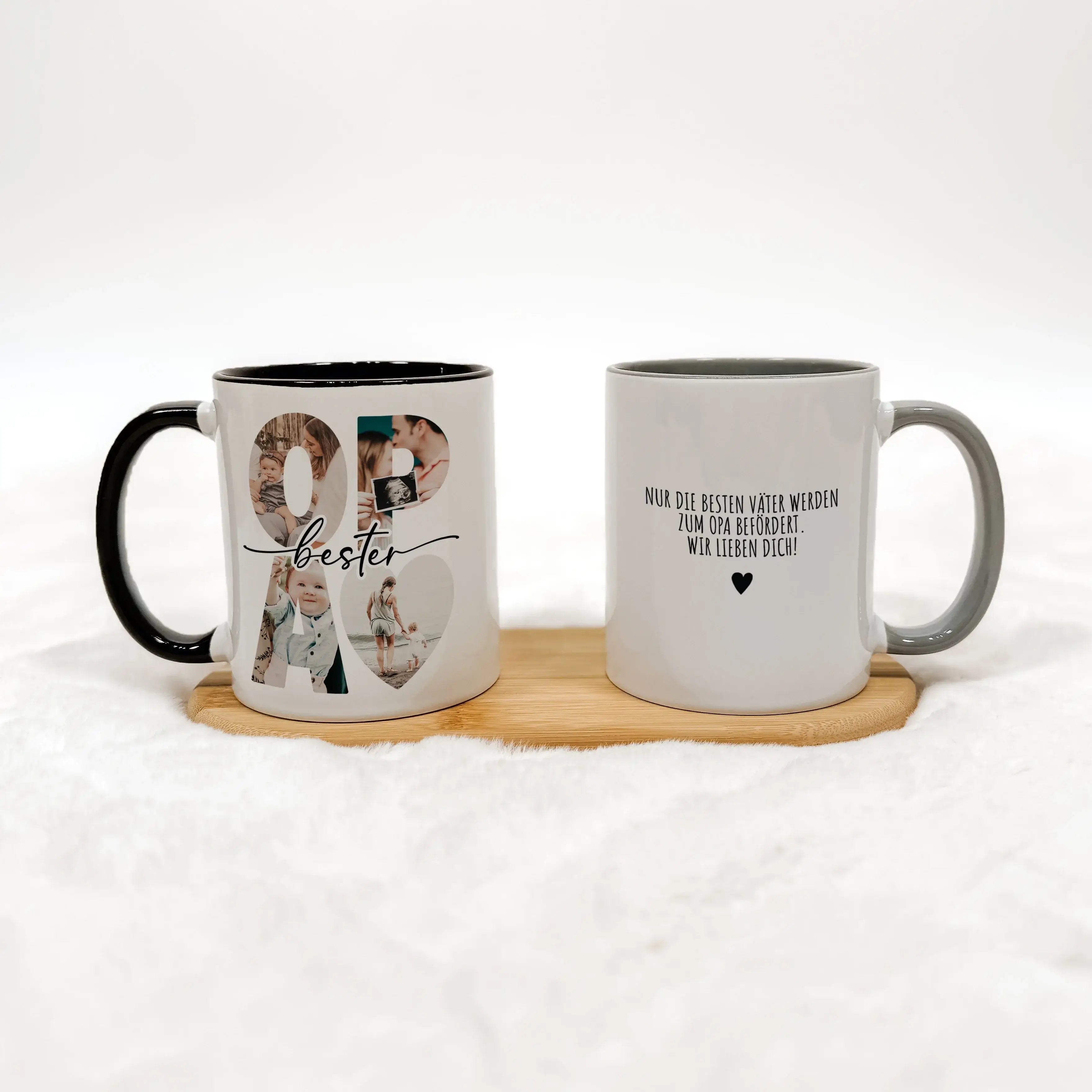 Tasse bester Opa - Keramik Tasse - famprints - Überrasche deinen Opa mit einer ganz besonderen Tasse, die nicht nur ein praktisches Alltagsobjekt ist, sondern auch ein emotionales Geschenk voller Erinnerungen. Diese personalisierte Keramiktasse wird sein
