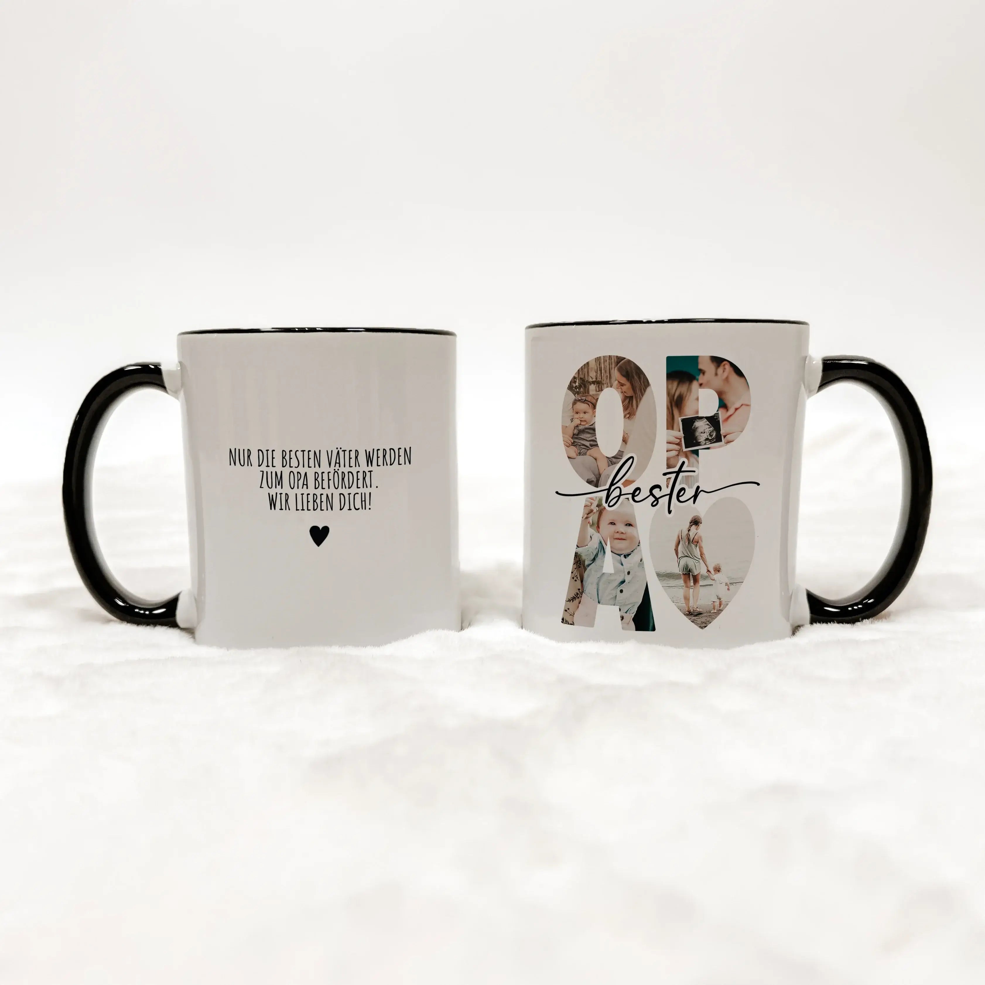 Tasse bester Opa - Keramik Tasse - famprints - Überrasche deinen Opa mit einer ganz besonderen Tasse, die nicht nur ein praktisches Alltagsobjekt ist, sondern auch ein emotionales Geschenk voller Erinnerungen. Diese personalisierte Keramiktasse wird sein