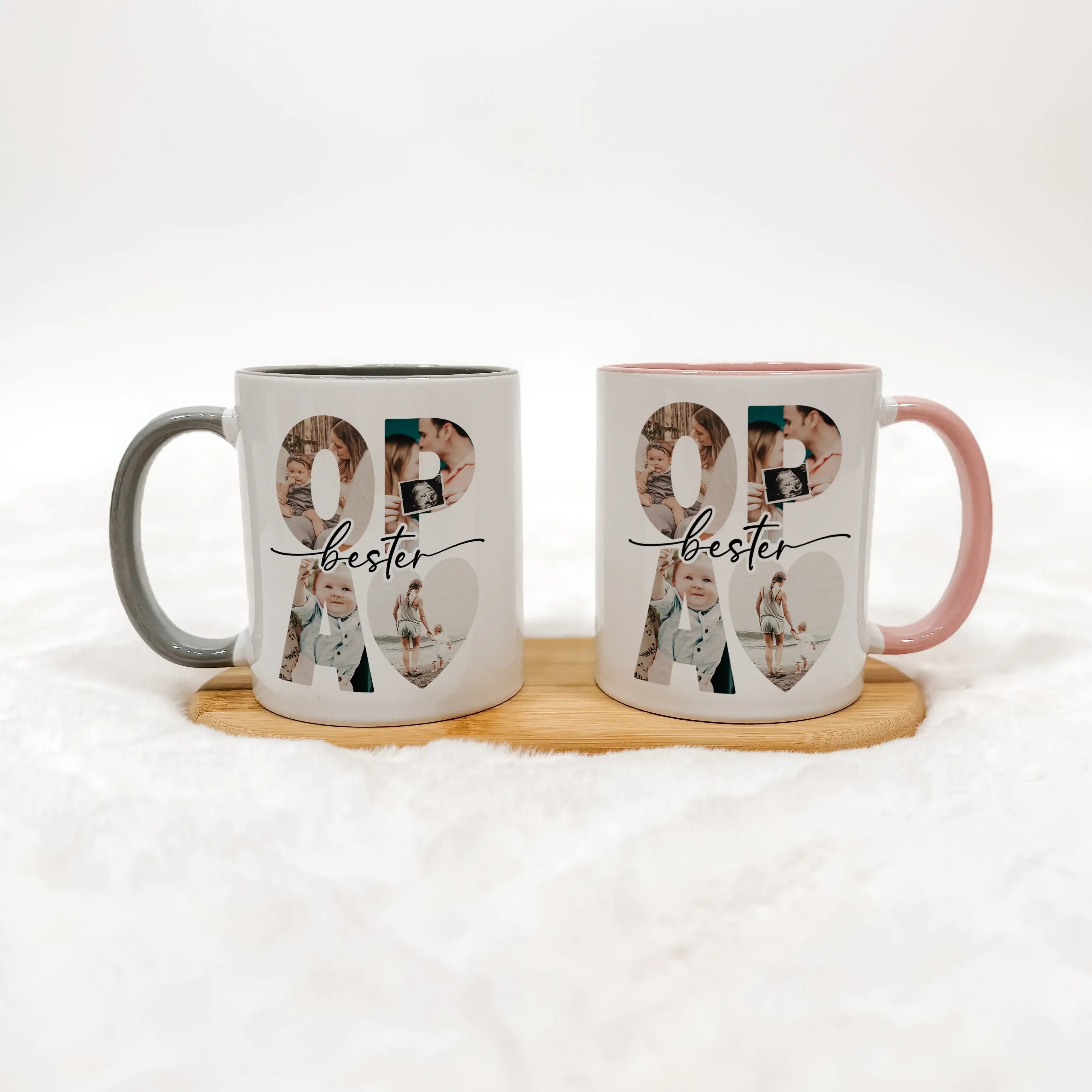 Tasse bester Opa - Keramik Tasse - famprints - Überrasche deinen Opa mit einer ganz besonderen Tasse, die nicht nur ein praktisches Alltagsobjekt ist, sondern auch ein emotionales Geschenk voller Erinnerungen. Diese personalisierte Keramiktasse wird sein