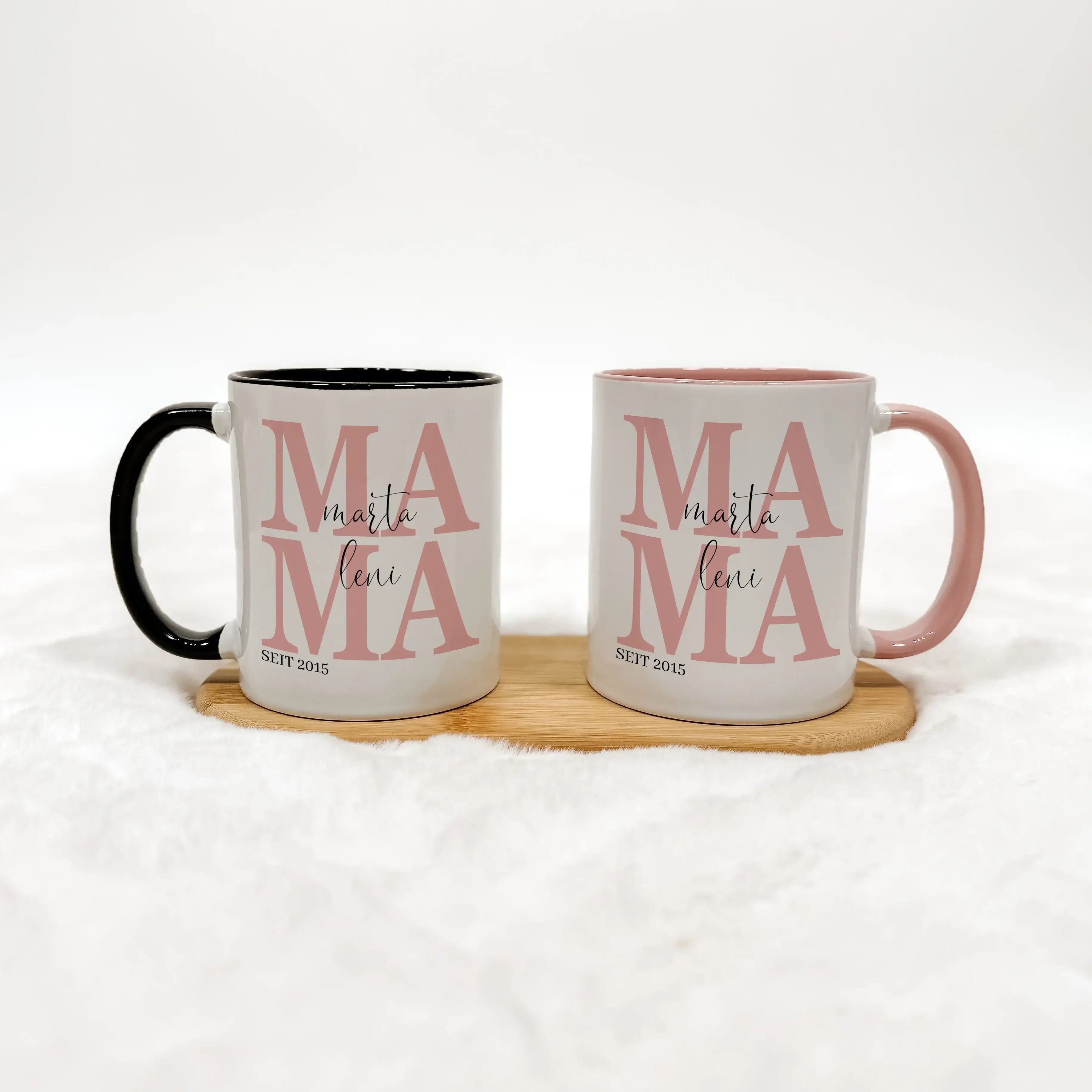 Tasse Mama seit - Keramik Tasse - famprints - Entdecke die perfekte Tasse für jede Mama – ein liebevolles Geschenk, das Freude und Emotionen vereint. Mit der personalisierten Keramik Tasse „Mama seit“ bringst du nicht nur ein Lächeln auf ihr Gesicht, sond