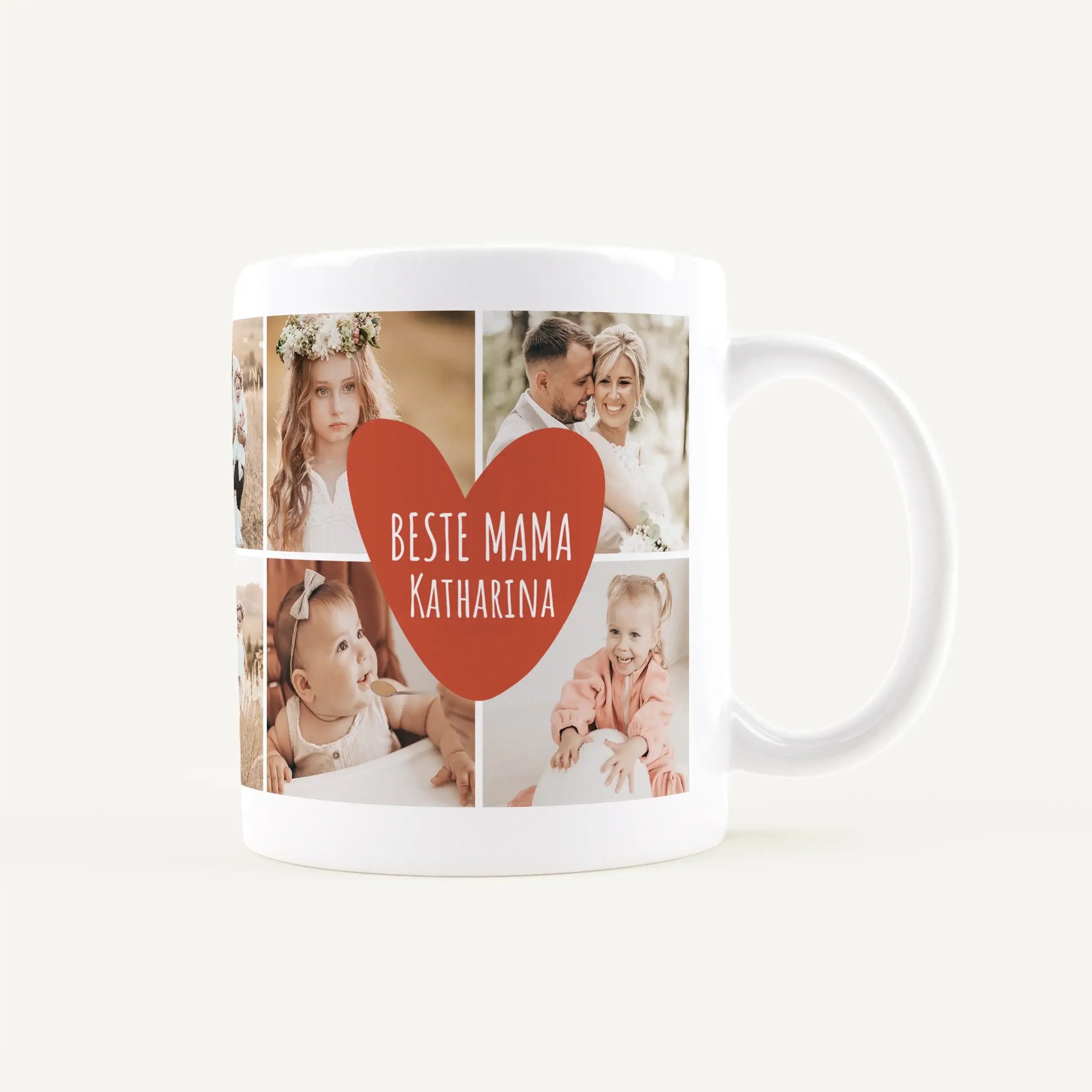 Tasse Foto beste Mama-Keramik Tasse-famprints-Tasse Foto beste Mama ist mehr als nur eine Fototasse – sie ist dein persönliches Geschenk für einen ganz besonderen Menschen. Gestalte die Keramiktasse mit 10 eigenen Fotos und erschaffe eine individuelle Col