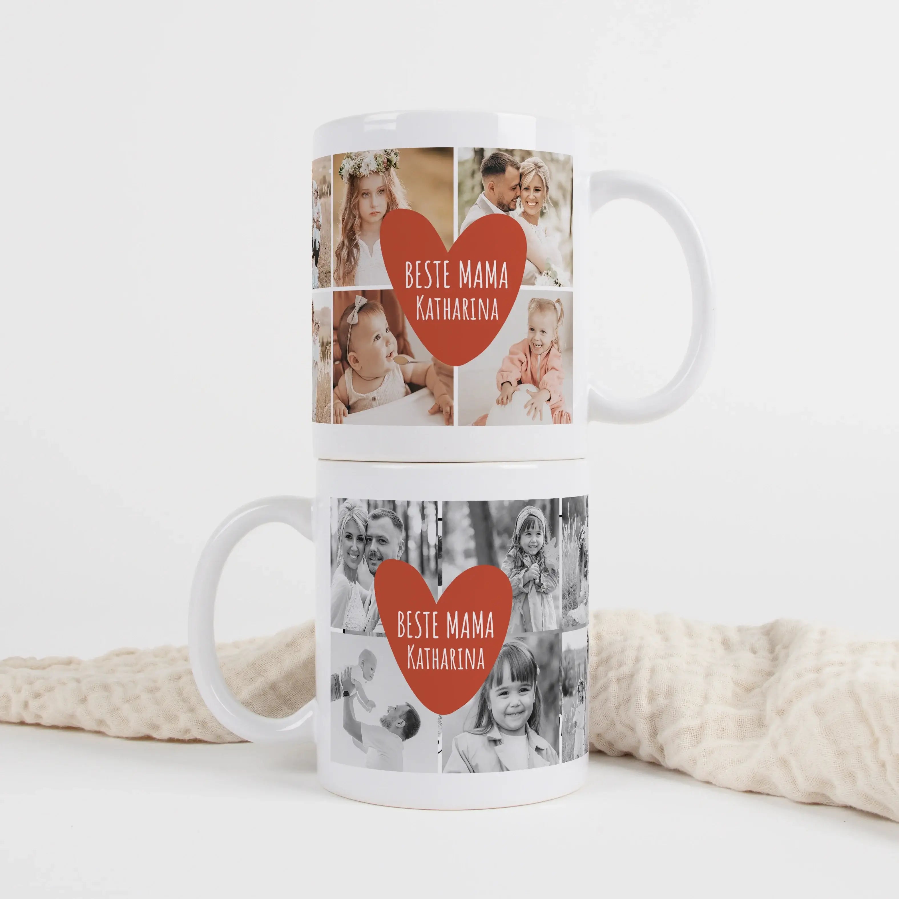 Tasse Foto beste Mama-Keramik Tasse-famprints-Tasse Foto beste Mama ist mehr als nur eine Fototasse – sie ist dein persönliches Geschenk für einen ganz besonderen Menschen. Gestalte die Keramiktasse mit 10 eigenen Fotos und erschaffe eine individuelle Col