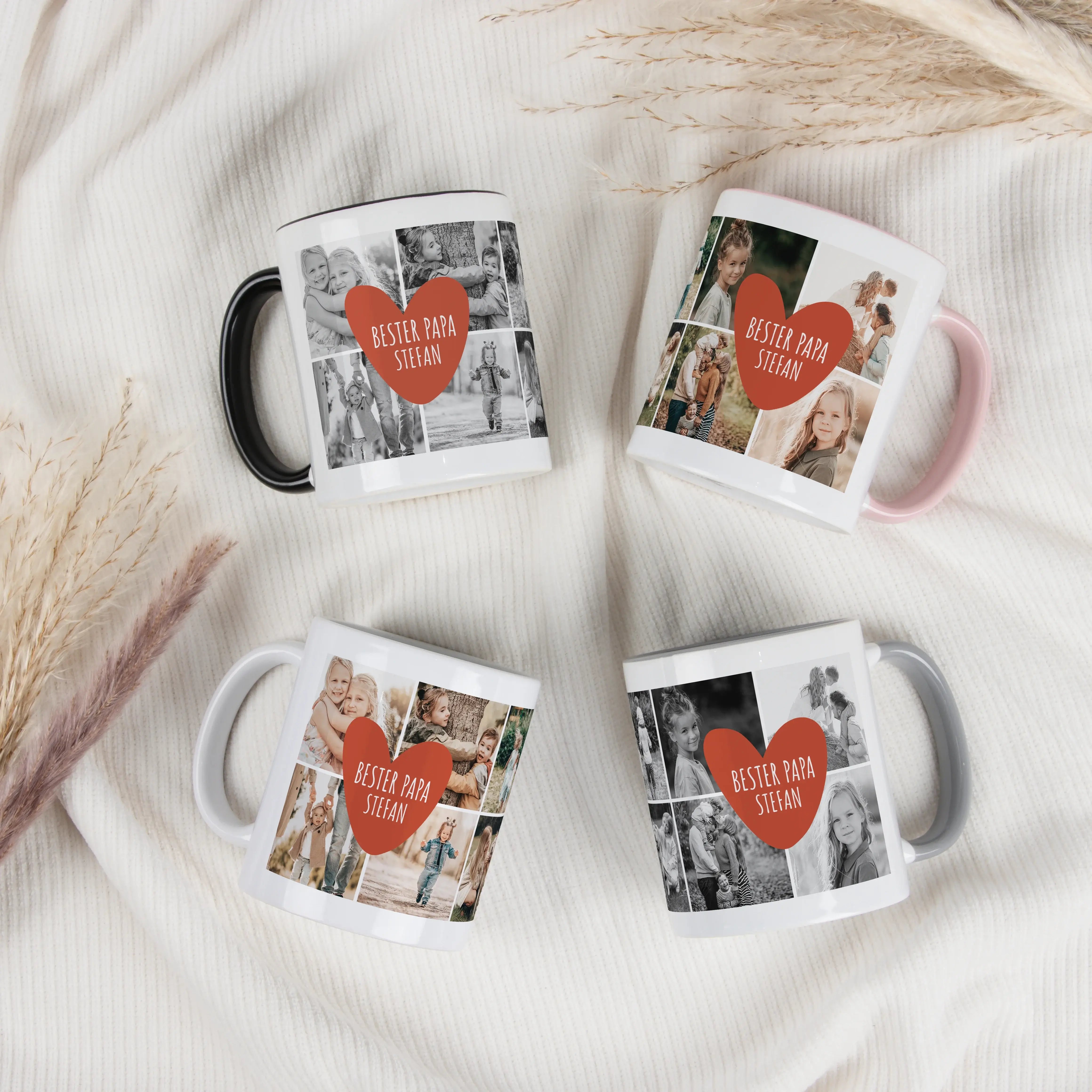 Tasse Foto bester Papa-Keramik Tasse-famprints-Die Tasse Foto bester Papa ist mehr als nur ein Kaffeebecher – sie ist dein persönliches Geschenk mit Bedeutung. Du gestaltest sie bei famprints ganz einfach mit bis zu 10 eigenen Fotos und machst daraus eine