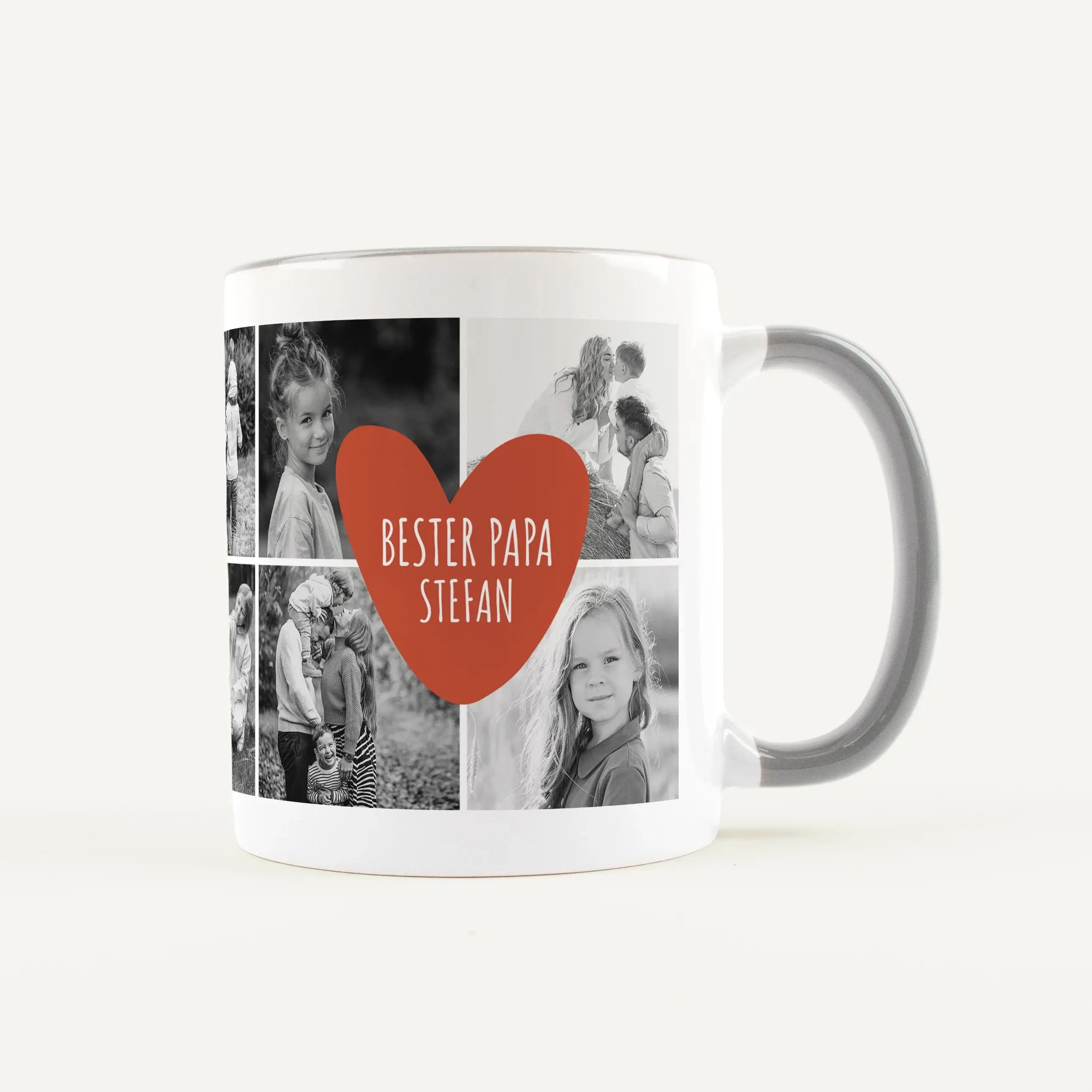Tasse Foto bester Papa-Keramik Tasse-famprints-Die Tasse Foto bester Papa ist mehr als nur ein Kaffeebecher – sie ist dein persönliches Geschenk mit Bedeutung. Du gestaltest sie bei famprints ganz einfach mit bis zu 10 eigenen Fotos und machst daraus eine