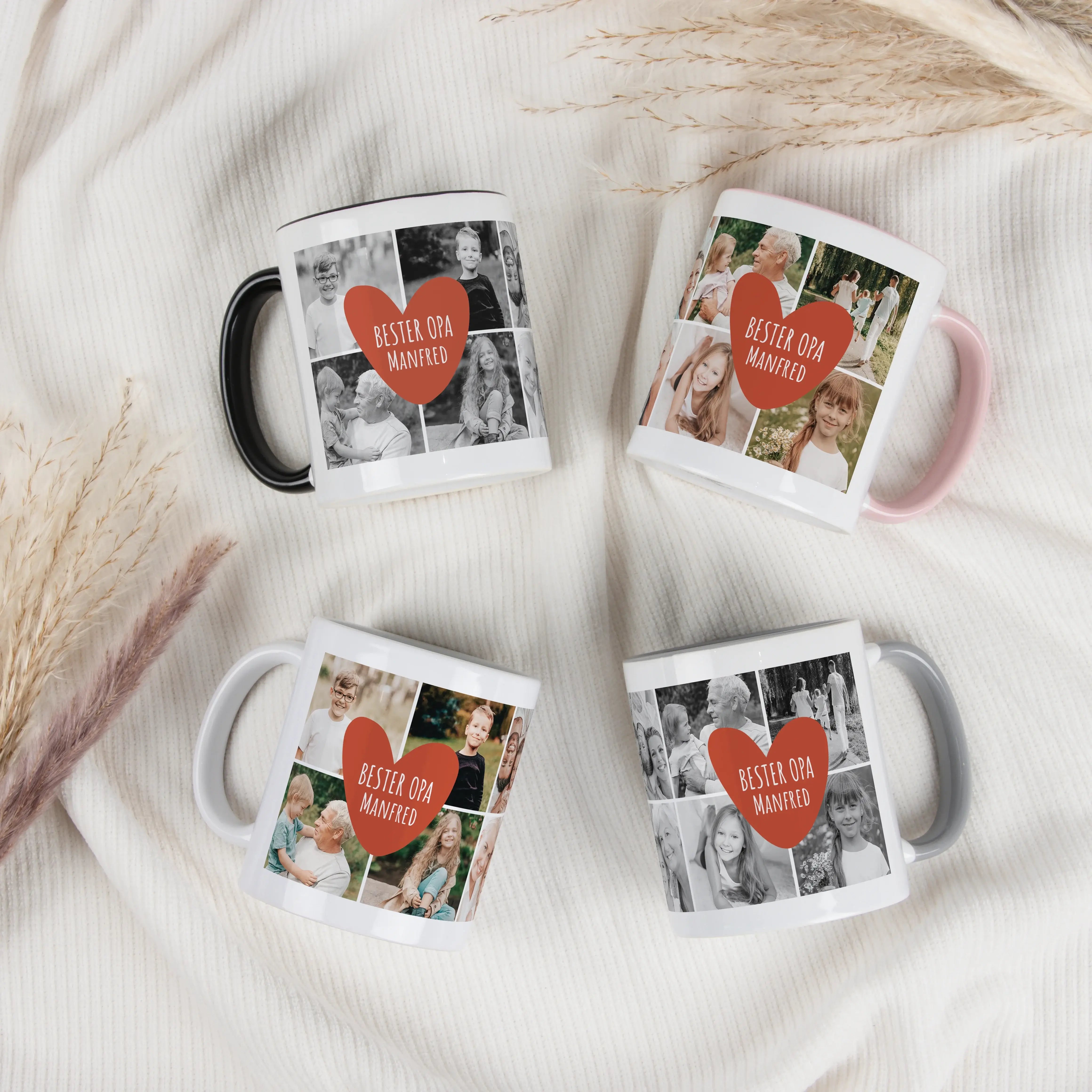 Tasse Foto bester Opa-Keramik Tasse-famprints-Tasse Foto bester Opa ist mehr als nur ein Becher für den Morgenkaffee. Bei famprints gestaltest du eine persönliche Fototasse, die deinem Opa zeigt, wie wichtig er dir ist. Du kannst bis zu 10 eigene Fotos ho
