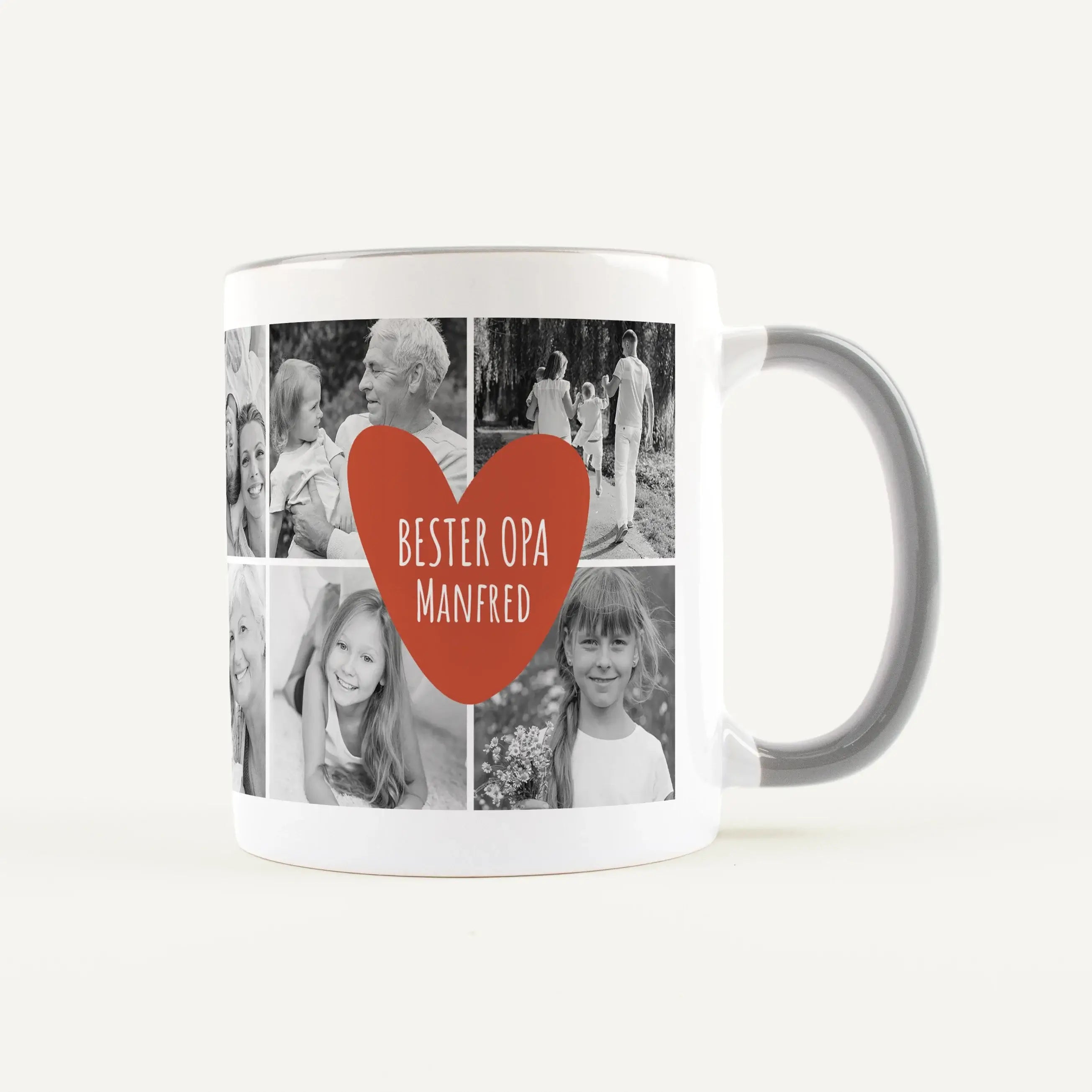 Tasse Foto bester Opa-Keramik Tasse-famprints-Tasse Foto bester Opa ist mehr als nur ein Becher für den Morgenkaffee. Bei famprints gestaltest du eine persönliche Fototasse, die deinem Opa zeigt, wie wichtig er dir ist. Du kannst bis zu 10 eigene Fotos ho