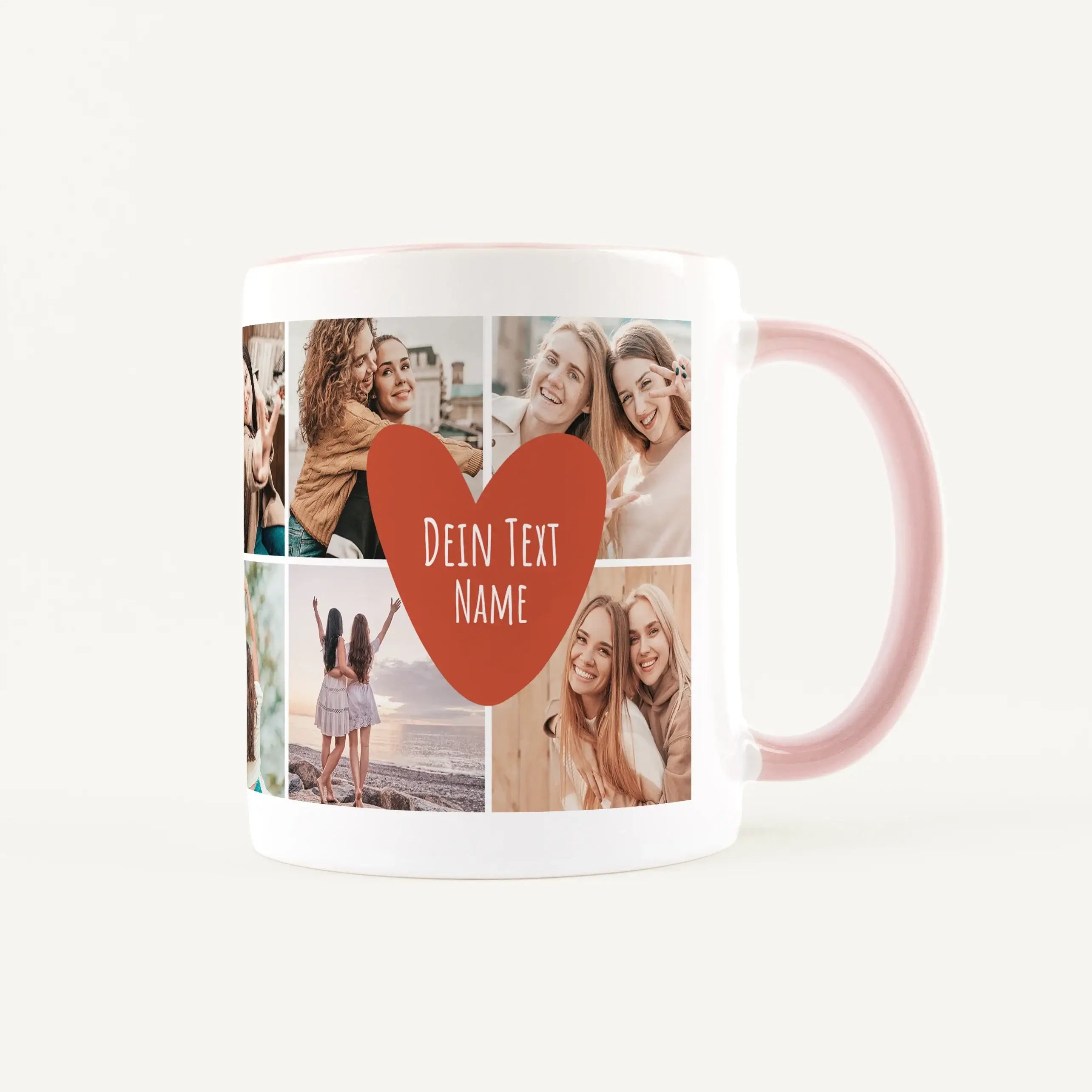 Tasse Foto Herz Text-Keramik Tasse-famprints-Die Tasse Foto Herz Text von famprints macht aus deinen Lieblingsbildern ein persönliches Statement. Du gestaltest sie mit 10 Fotos und verwandelst eine einfache Fototasse in ein echtes Unikat. Im Herz platzier