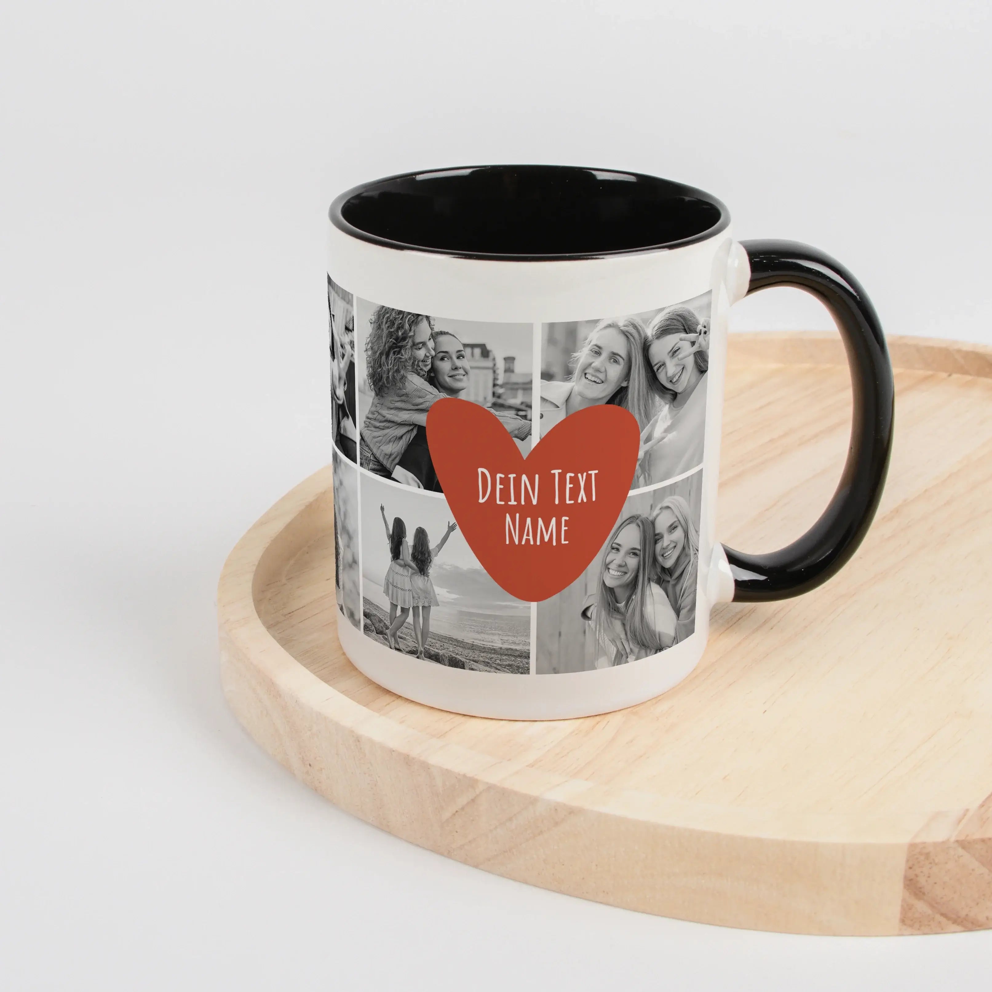 Tasse Foto Herz Text-Keramik Tasse-famprints-Die Tasse Foto Herz Text von famprints macht aus deinen Lieblingsbildern ein persönliches Statement. Du gestaltest sie mit 10 Fotos und verwandelst eine einfache Fototasse in ein echtes Unikat. Im Herz platzier