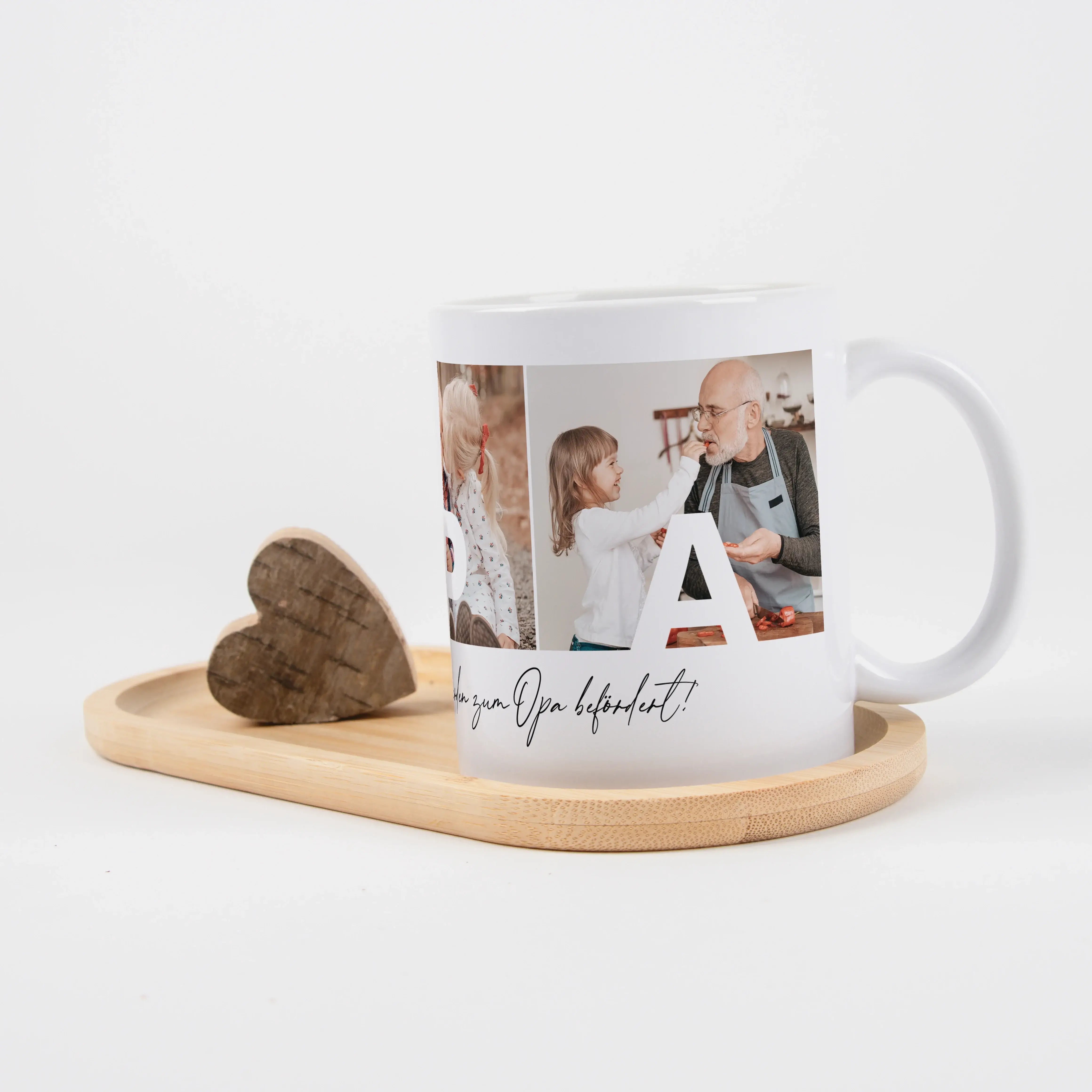 Fototasse Opa-Keramik Tasse-famprints-Die Fototasse Opa von famprints ist eine persönliche Geschenkidee für einen ganz besonderen Menschen. Mit drei eigenen Fotos gestaltest du eine individuelle Opa Tasse, die Erinnerungen sichtbar macht. In jedem Bild er
