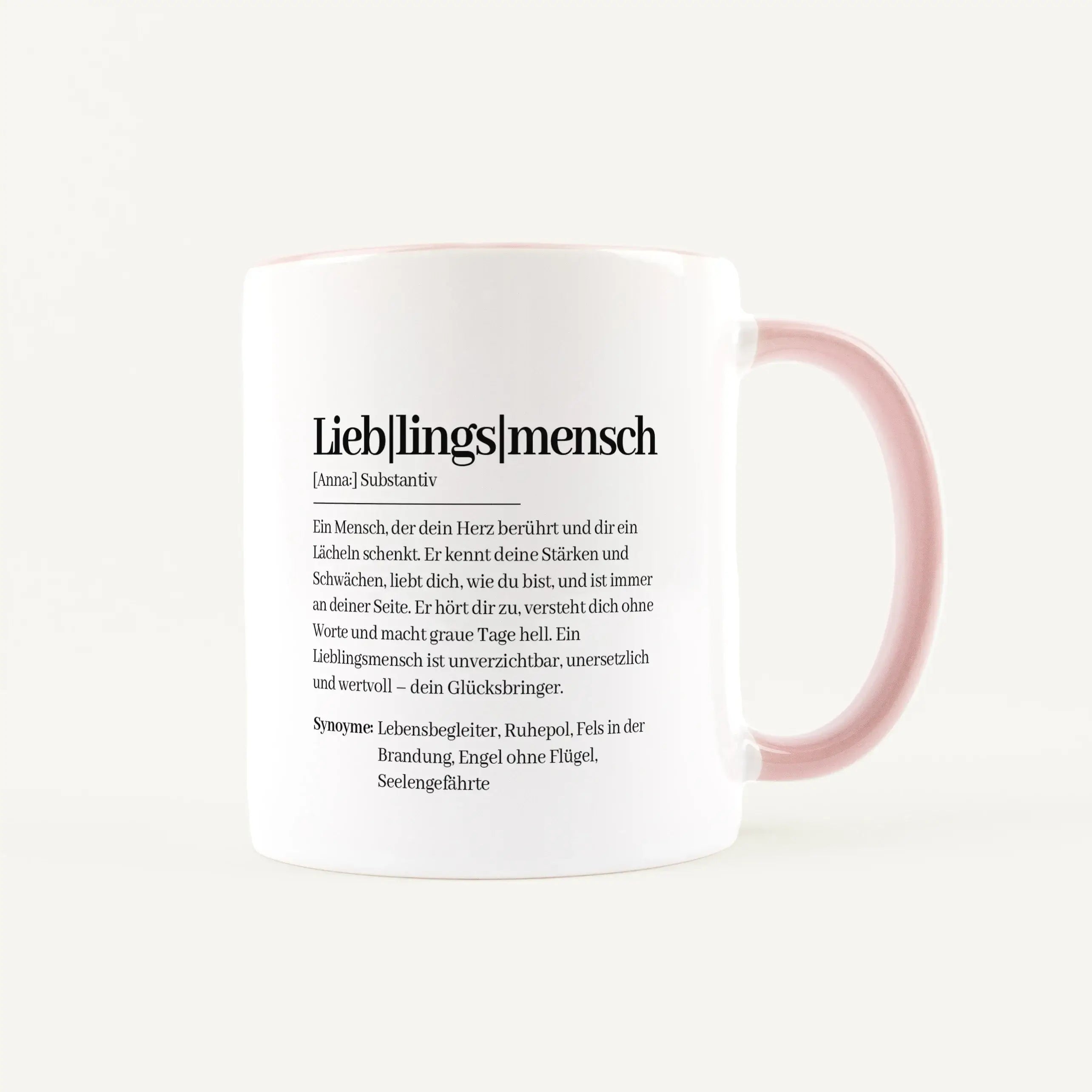 Tasse Definition Lieblingsmensch-Keramik Tasse-famprints-Die Tasse Definition Lieblingsmensch ist mehr als nur eine personalisierte Tasse – sie ist eine kleine Botschaft für einen Menschen, der dir besonders wichtig ist. Der liebevolle Definitionstext im