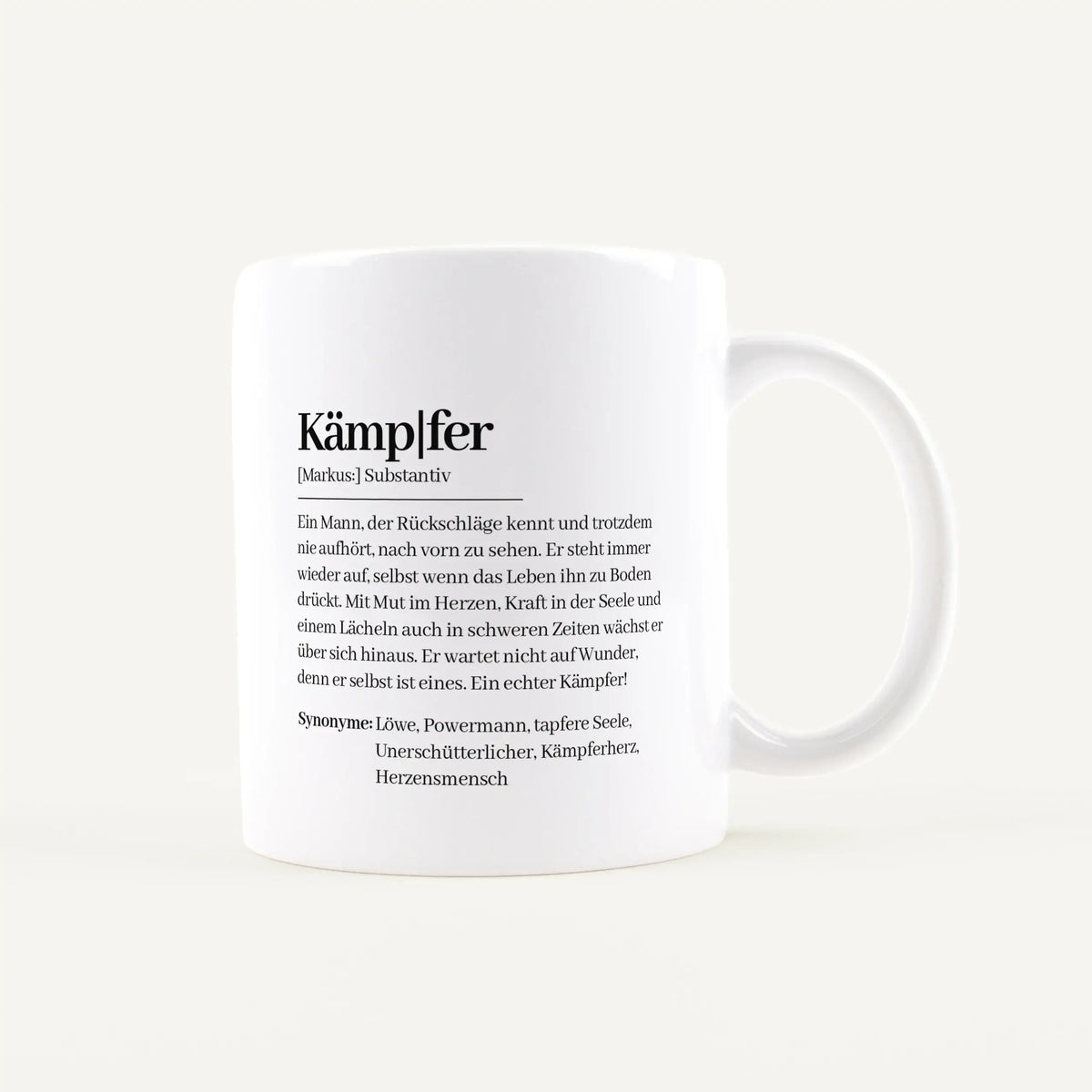 Tasse Definition Kämpfer - Keramik Tasse - Personalisiertes Geschenk