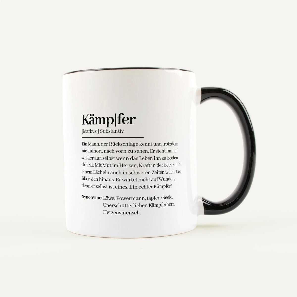 Tasse Definition Kämpfer - Keramik Tasse - Personalisiertes Geschenk