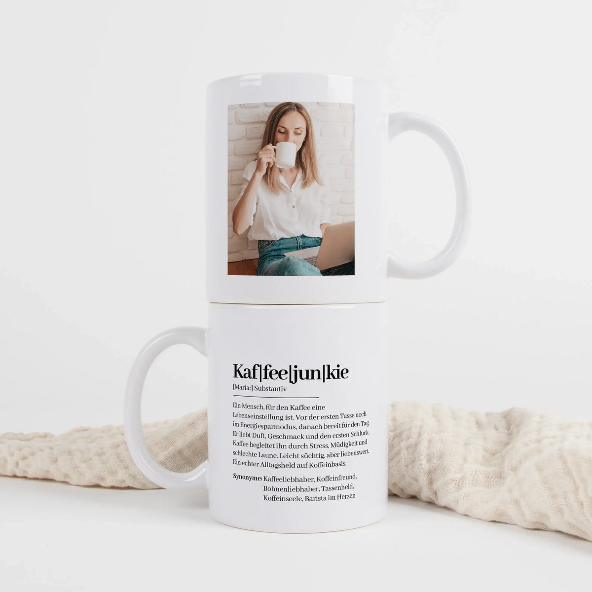Tasse Definition Kaffeejunkie - Keramik Tasse - Personalisiertes Geschenk