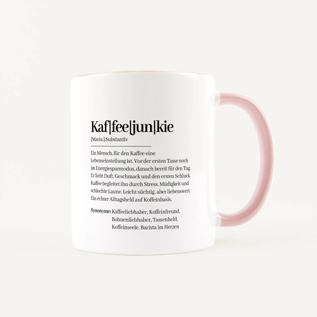 Tasse Definition Kaffeejunkie - Keramik Tasse - Personalisiertes Geschenk