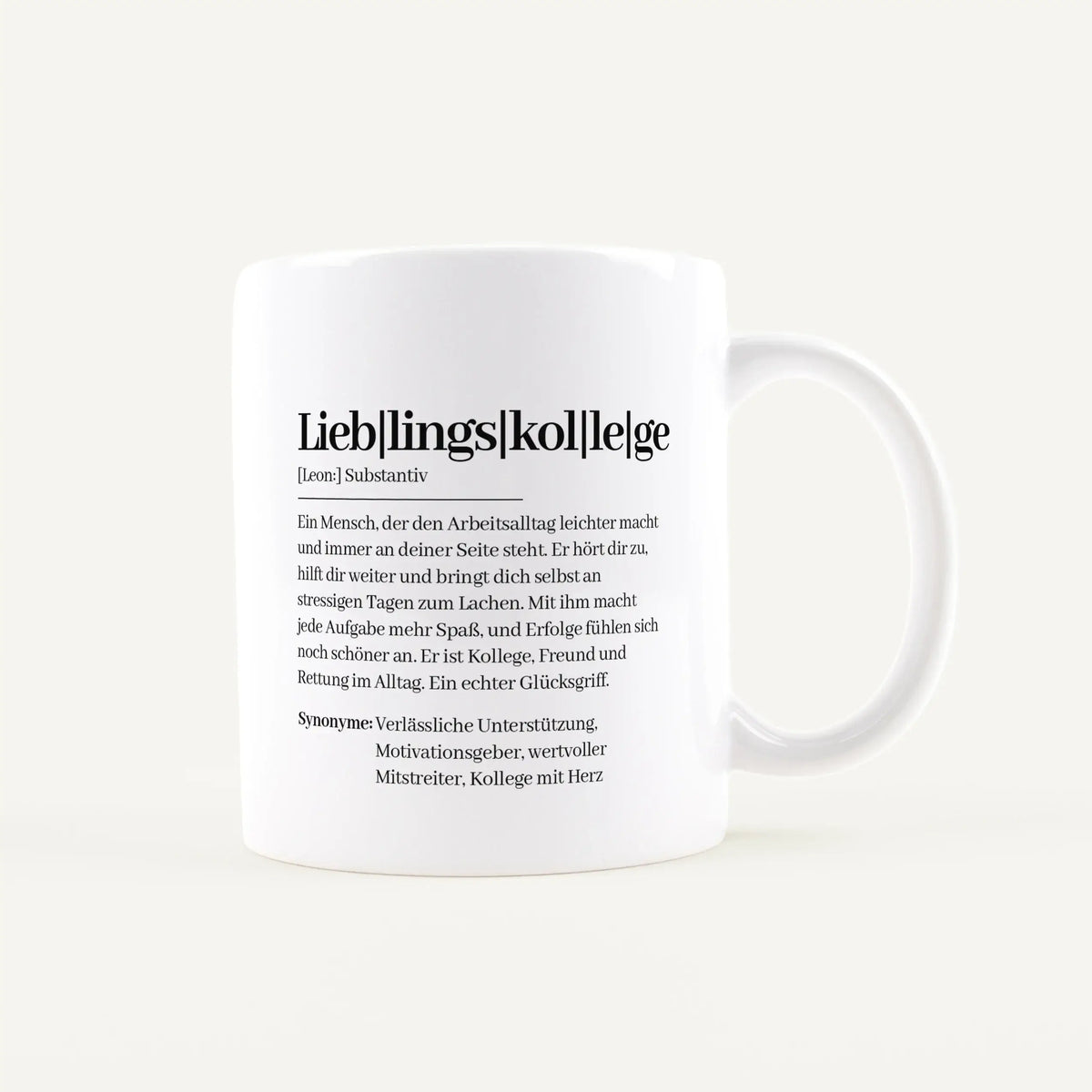 Tasse Definition Lieblingskollege - Keramik Tasse - Personalisiertes Geschenk Kollege Arbeitskollege