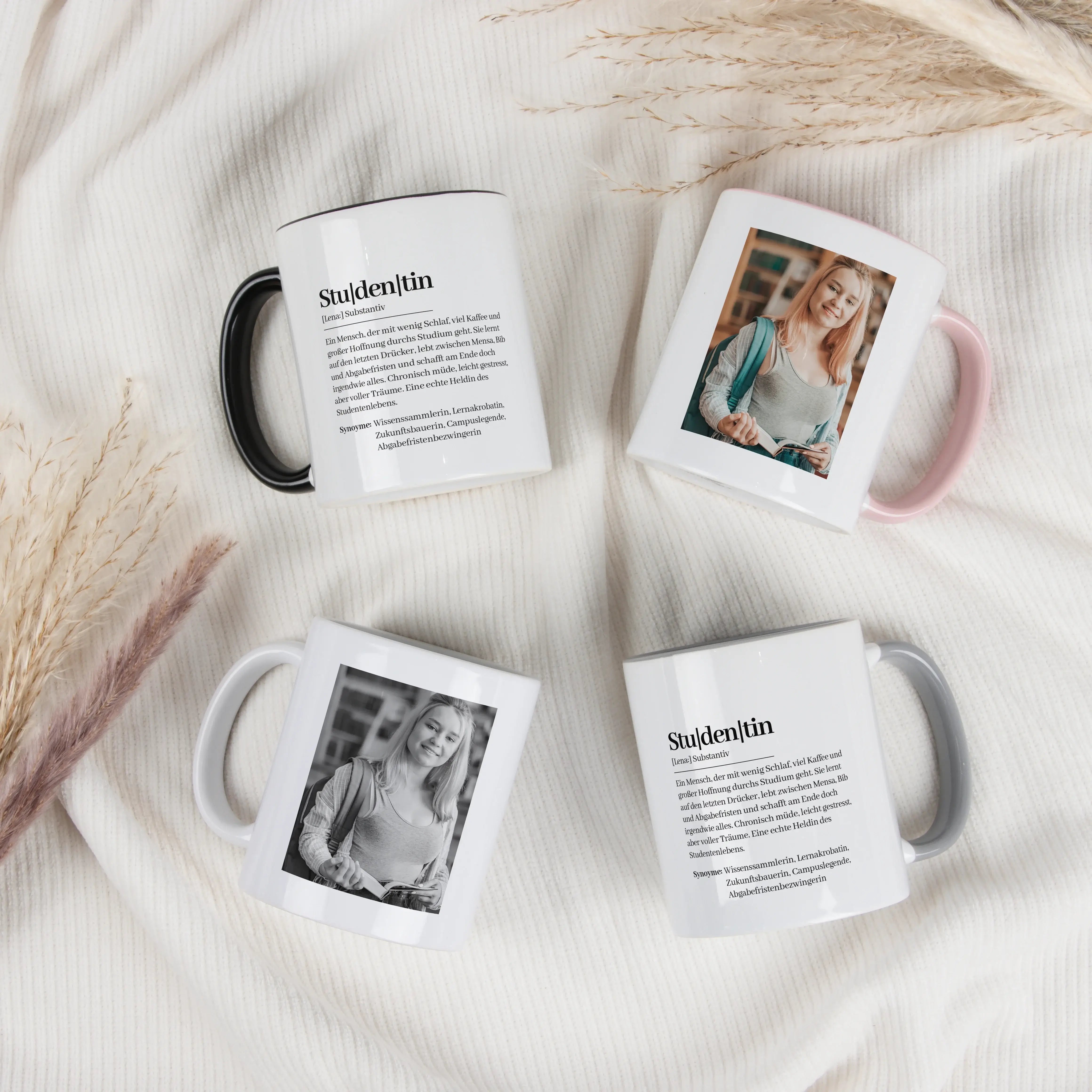 Tasse Definition Studentin-Keramik Tasse-famprints-Die Tasse Definition Studentin von famprints ist eine liebevolle Geschenkidee für alle, die zwischen Vorlesung, Bibliothek, Mensa und Abgabestress ihren Humor nicht verlieren. Der Spruch im Duden Stil bri