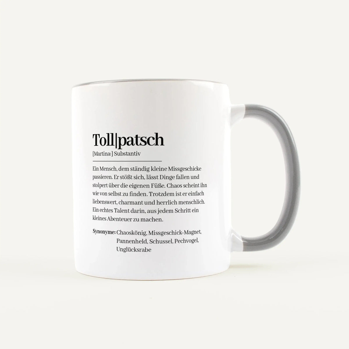 Tasse Definition Tollpatsch - Keramik Tasse - Personalisiertes Geschenk