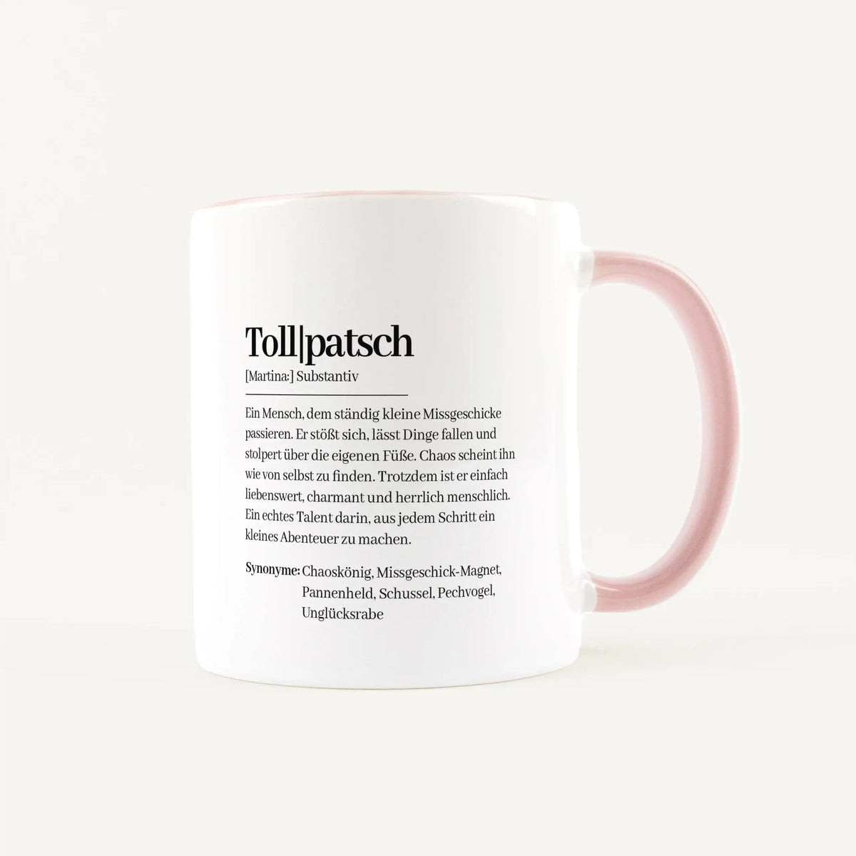 Tasse Definition Tollpatsch - Keramik Tasse - Personalisiertes Geschenk