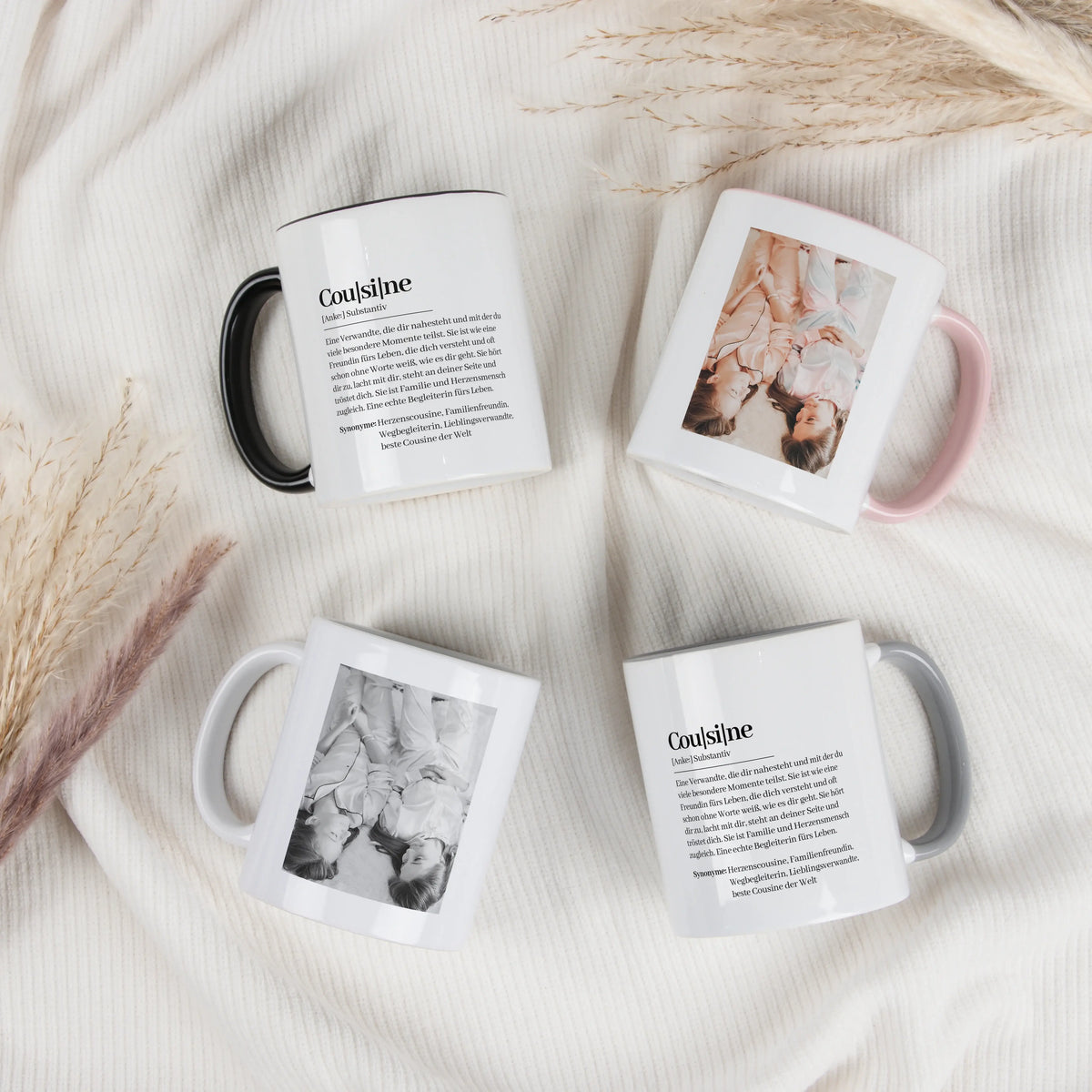 Keramik Tasse - Tasse Definition Cousine - Personalisiertes Geschenk Cousine