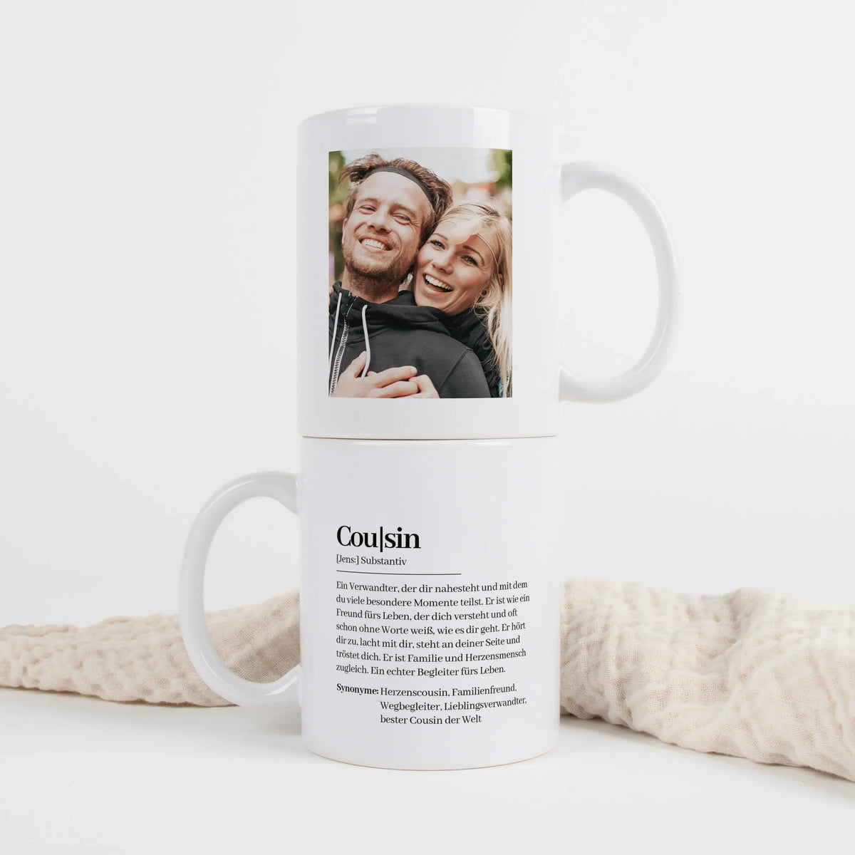Keramik Tasse - Tasse Definition Cousin - Personalisiertes Geschenk Cousin