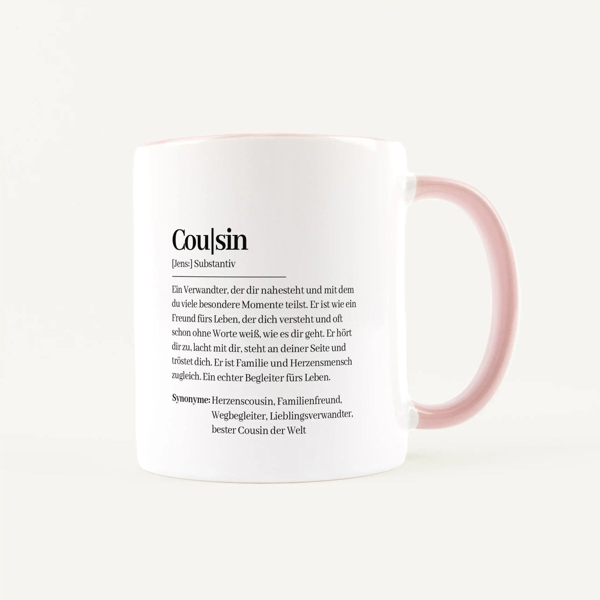 Keramik Tasse - Tasse Definition Cousin - Personalisiertes Geschenk Cousin