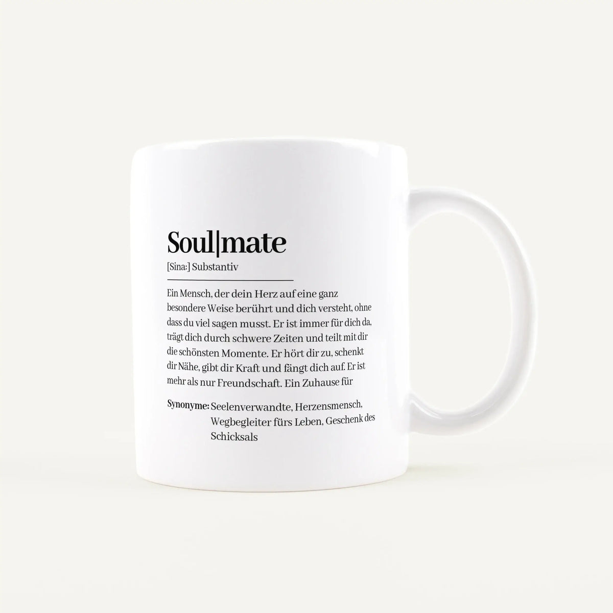 Keramik Tasse - Tasse Definition Soulmate - Personalisiertes Geschenk Seelenverwandte