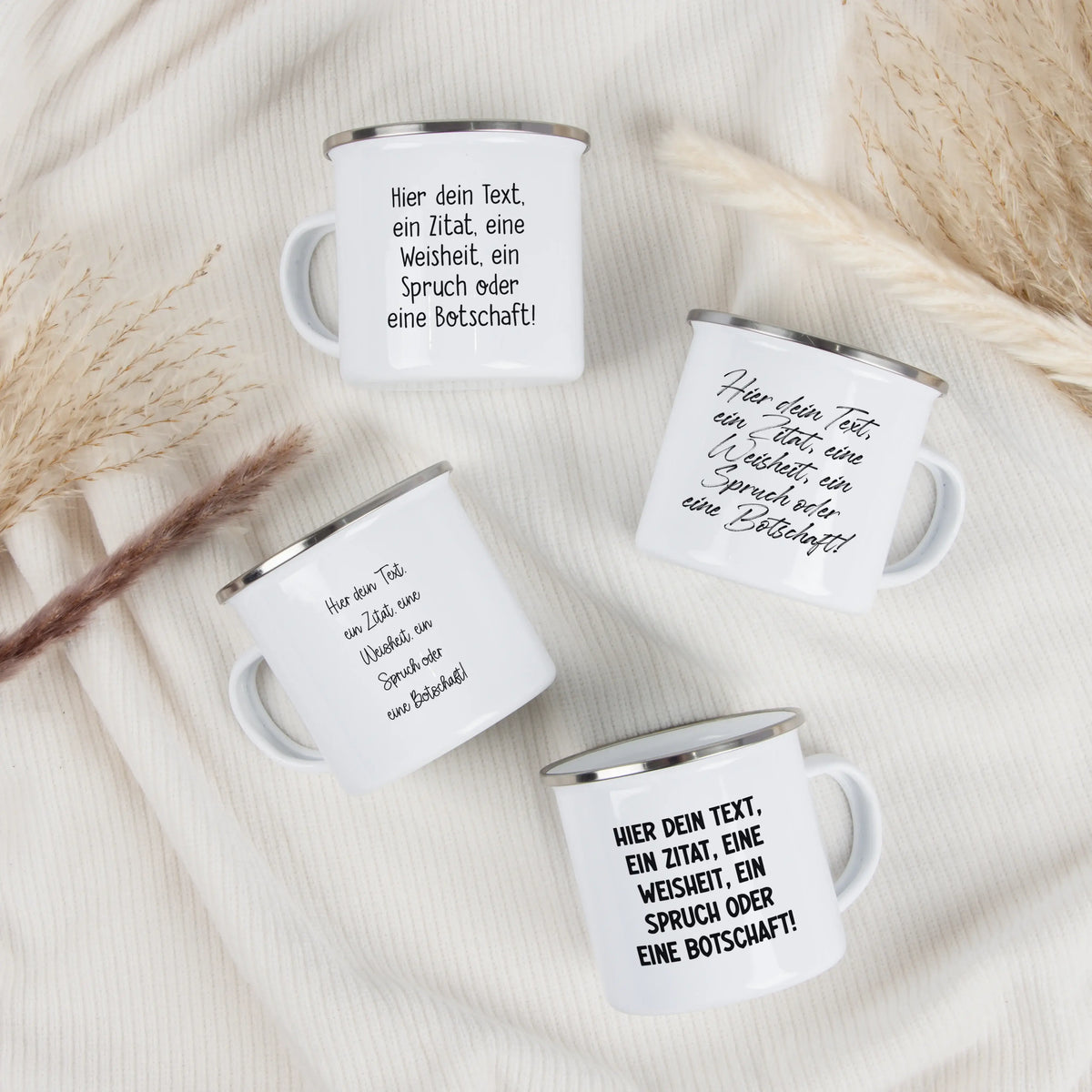 Emaille Tasse mit Text-Emaille Tasse-famprints-personalisierte-emaille-tasse