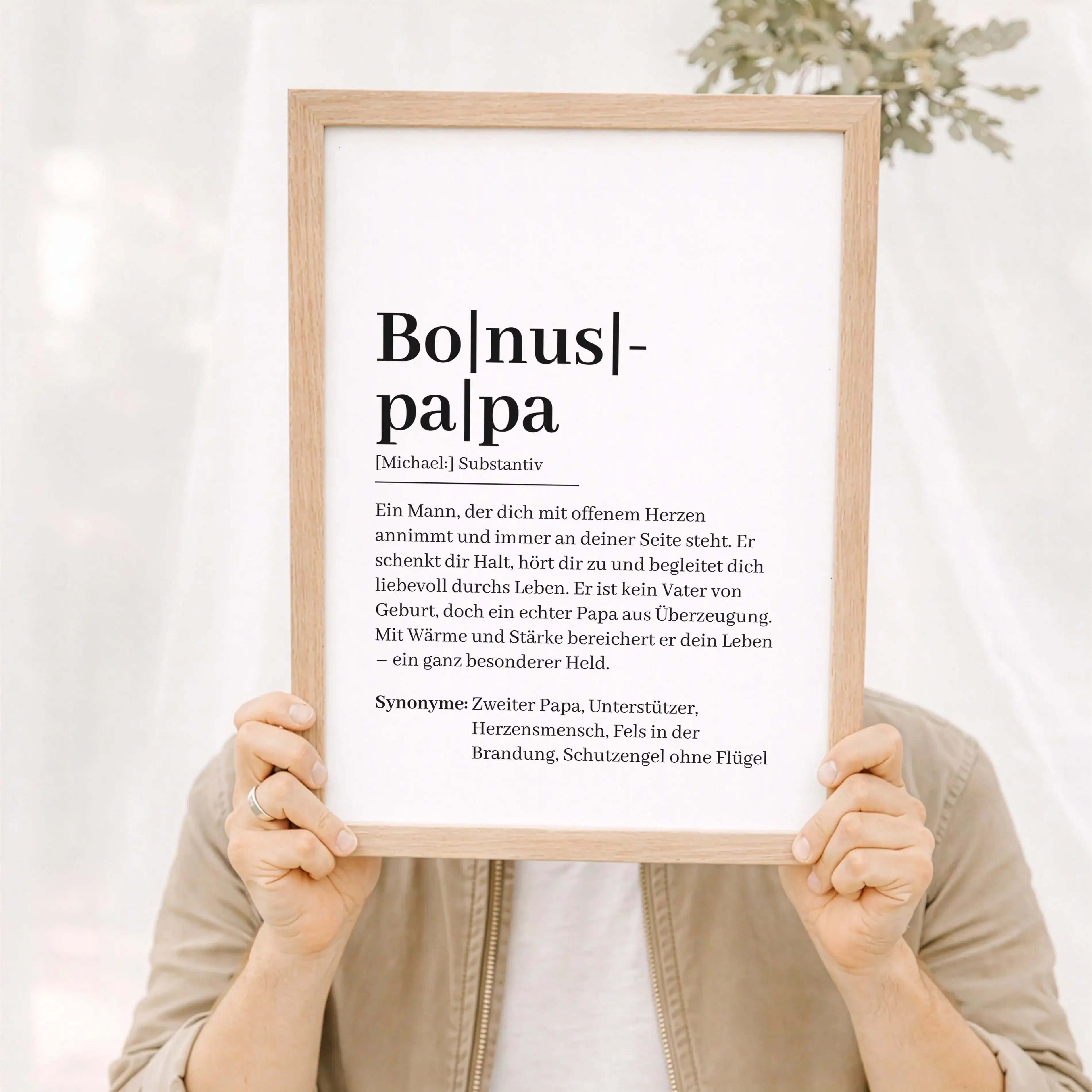 Bonuspapa Definition Poster-Personalisiertes Poster-famprints-Das Bonuspapa Definition Poster ist ein persönliches Geschenk für einen Menschen, der im Leben eine besondere Rolle spielt. Es bringt auf den Punkt, was ein Bonuspapa wirklich bedeutet und sagt