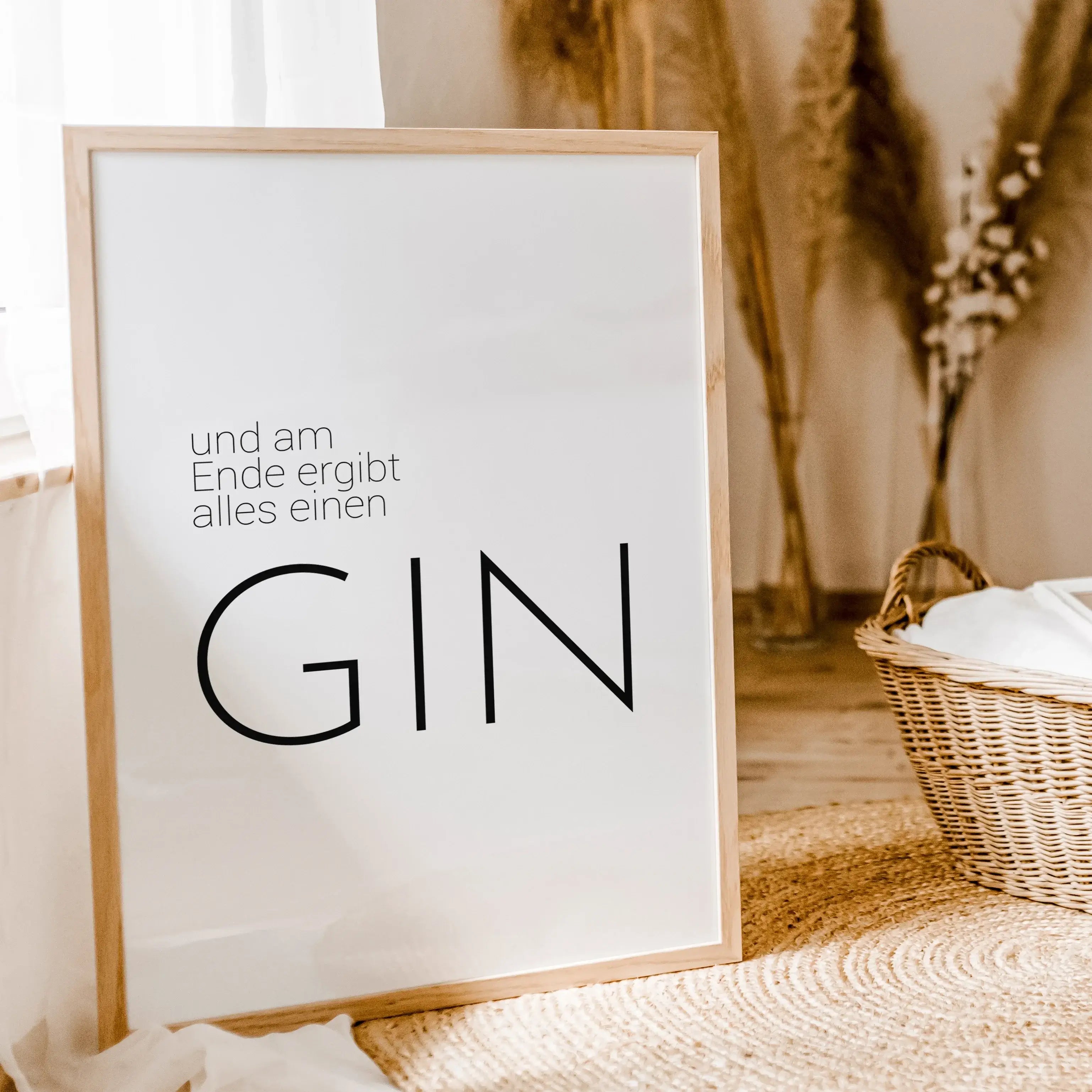 Gin Poster 'Ende'-famprints-Poster-Auf dem Gin Poster 'Ende' findest du den lustigen Spruch 'und am Ende ergibt alles einen Gin'. Stilvolles Gin Wandbild für jeden Gin Liebhaber und Fan. Das Poster erhältst du bei uns in 6 verschieden Größen. Gedruckt wir