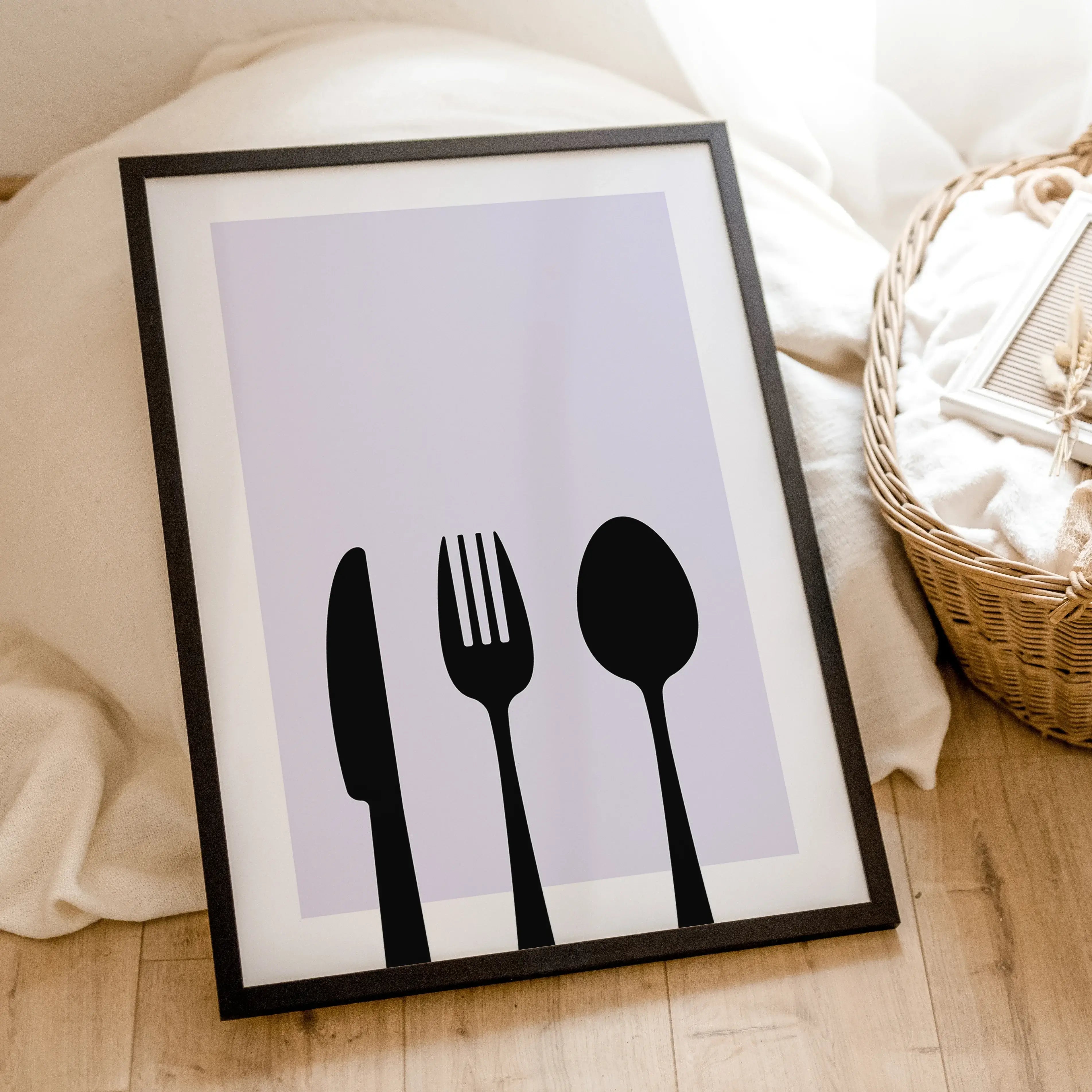 Küchenposter 'Besteck'-famprints-Poster-Ein Küchenposter ist eine einfache aber effektive Art, deine Küchenwand zu dekorieren. Das Küchenposter 'Besteck' ist eine hervorragende Möglichkeit, deinen Kochbereich stilvoller und auffälliger zu gestalten. Unser