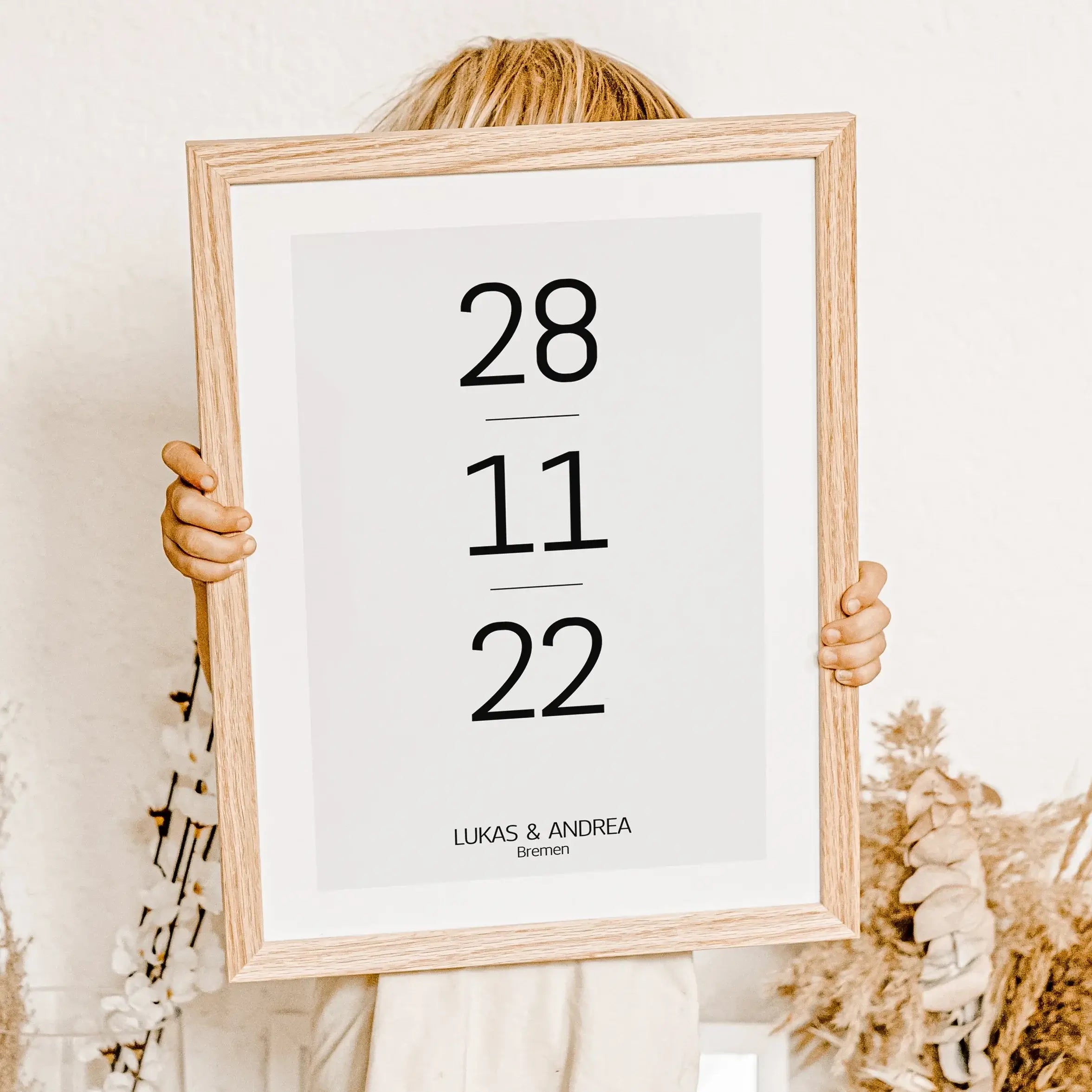 Datum Poster-famprints-Personalisiertes Poster-Unser Datum Poster ist das perfekte Geschenk für besondere Anlässe! Bringe dein wichtigstes Datum stilvoll an die Wand, sei es das erste Kennenlernen, der Hochzeitstag oder ein anderer bedeutender Tag. Person