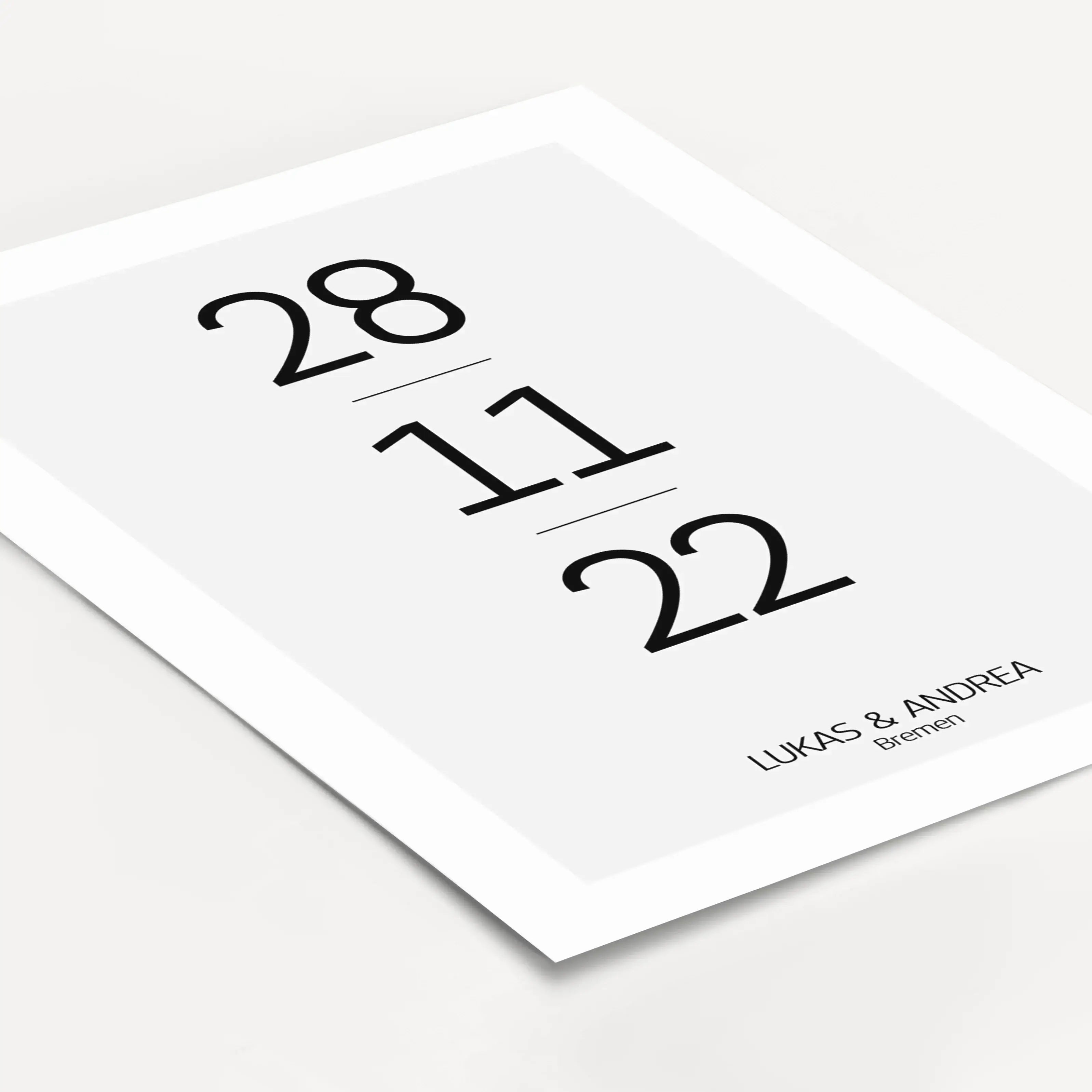 Datum Poster-famprints-Personalisiertes Poster-Unser Datum Poster ist das perfekte Geschenk für besondere Anlässe! Bringe dein wichtigstes Datum stilvoll an die Wand, sei es das erste Kennenlernen, der Hochzeitstag oder ein anderer bedeutender Tag. Person