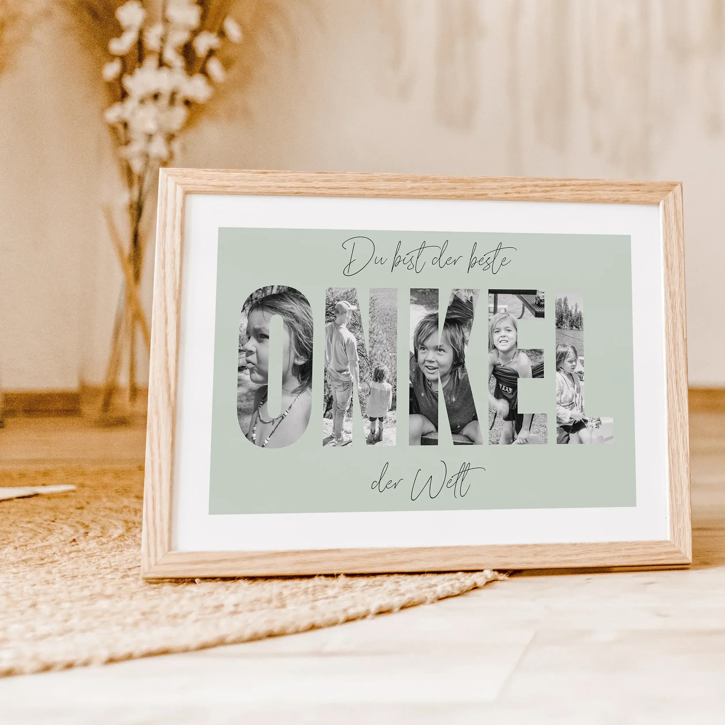 Bester Onkel Poster-famprints-Personalisiertes Poster-Das “Bester Onkel Poster” ist das ideale Geschenk für deinen lieben Onkel! Mit dicken Buchstaben geschrieben, kannst du hinter jedem Buchstaben ein persönliches Foto platzieren und so ein einzigartiges