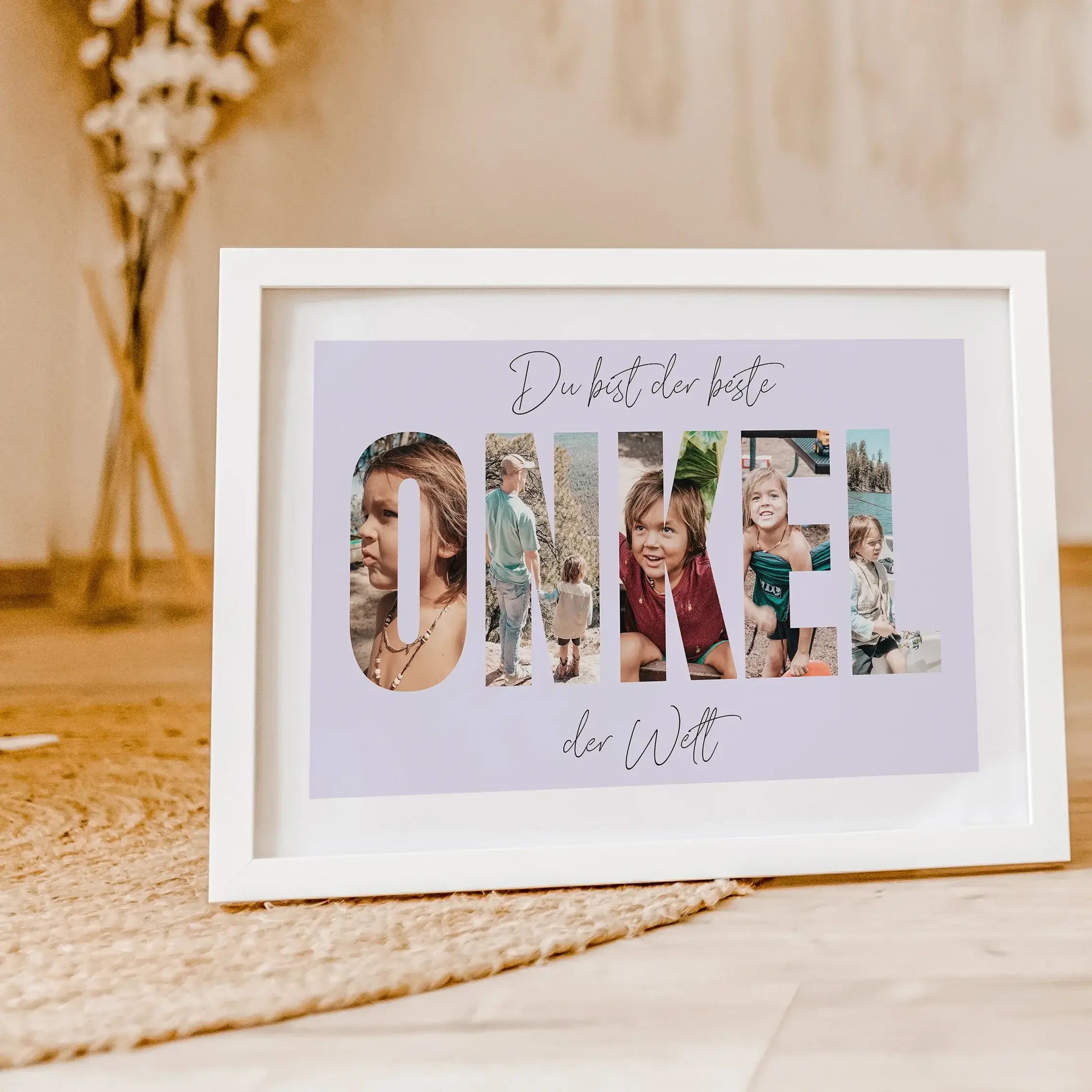 Bester Onkel Poster-famprints-Personalisiertes Poster-Das “Bester Onkel Poster” ist das ideale Geschenk für deinen lieben Onkel! Mit dicken Buchstaben geschrieben, kannst du hinter jedem Buchstaben ein persönliches Foto platzieren und so ein einzigartiges
