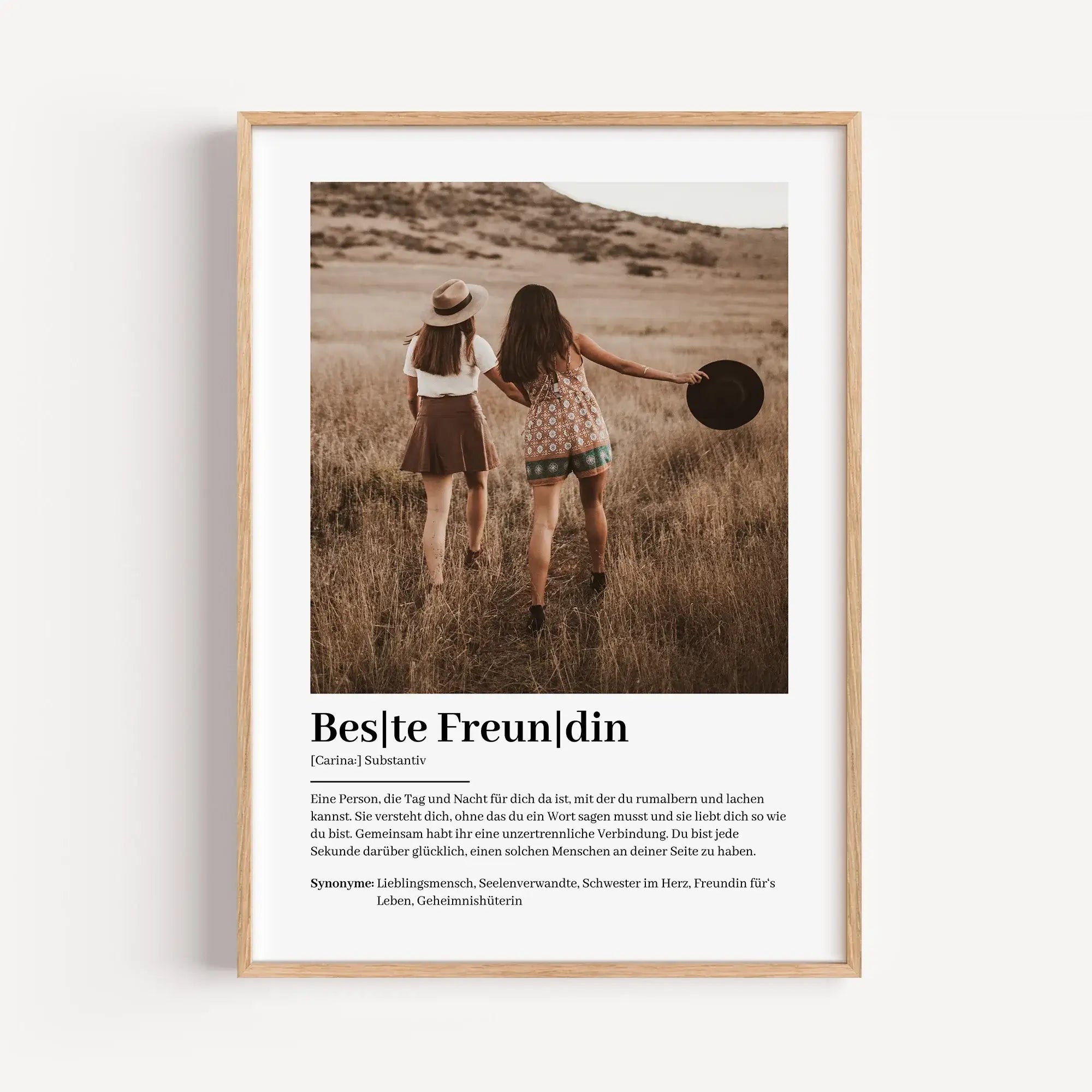 Beste Freundin Definition Foto Poster-Personalisiertes Poster-famprints-Das Beste Freundin Definition Foto Poster von famprints ist eine persönliche Geschenkidee für Menschen, die im Alltag mehr sagen als tausend Worte. Dieses individuell gestaltbare Post