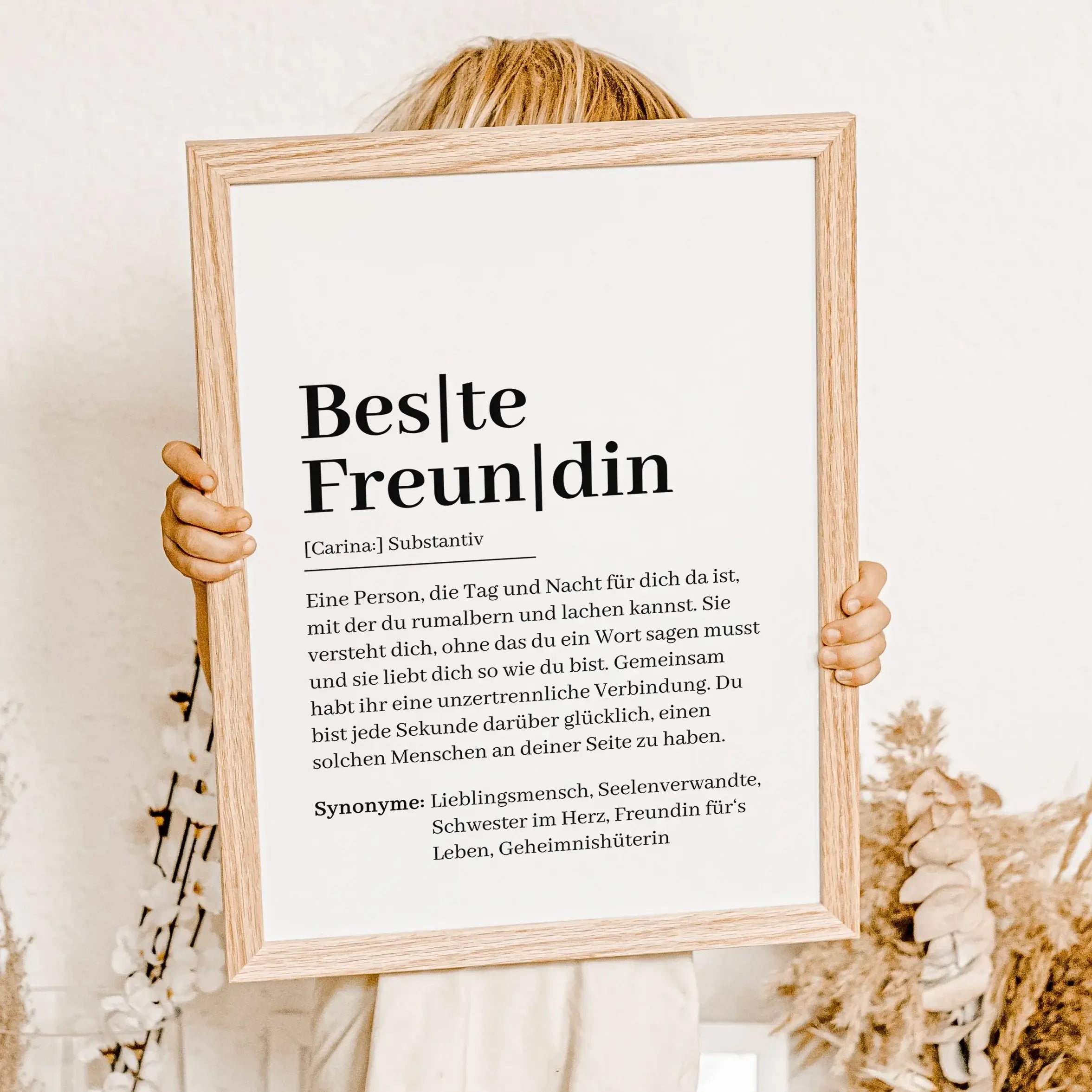 Beste Freundin Definition Poster-famprints-Personalisiertes Poster-Unser "Beste Freundin Definition Poster" ist das perfekte Geschenk für deine beste Freundin! Personalisierbar mit ihrem Namen, ist dieses Poster nicht nur ein hübsches Dekorationsstück, so