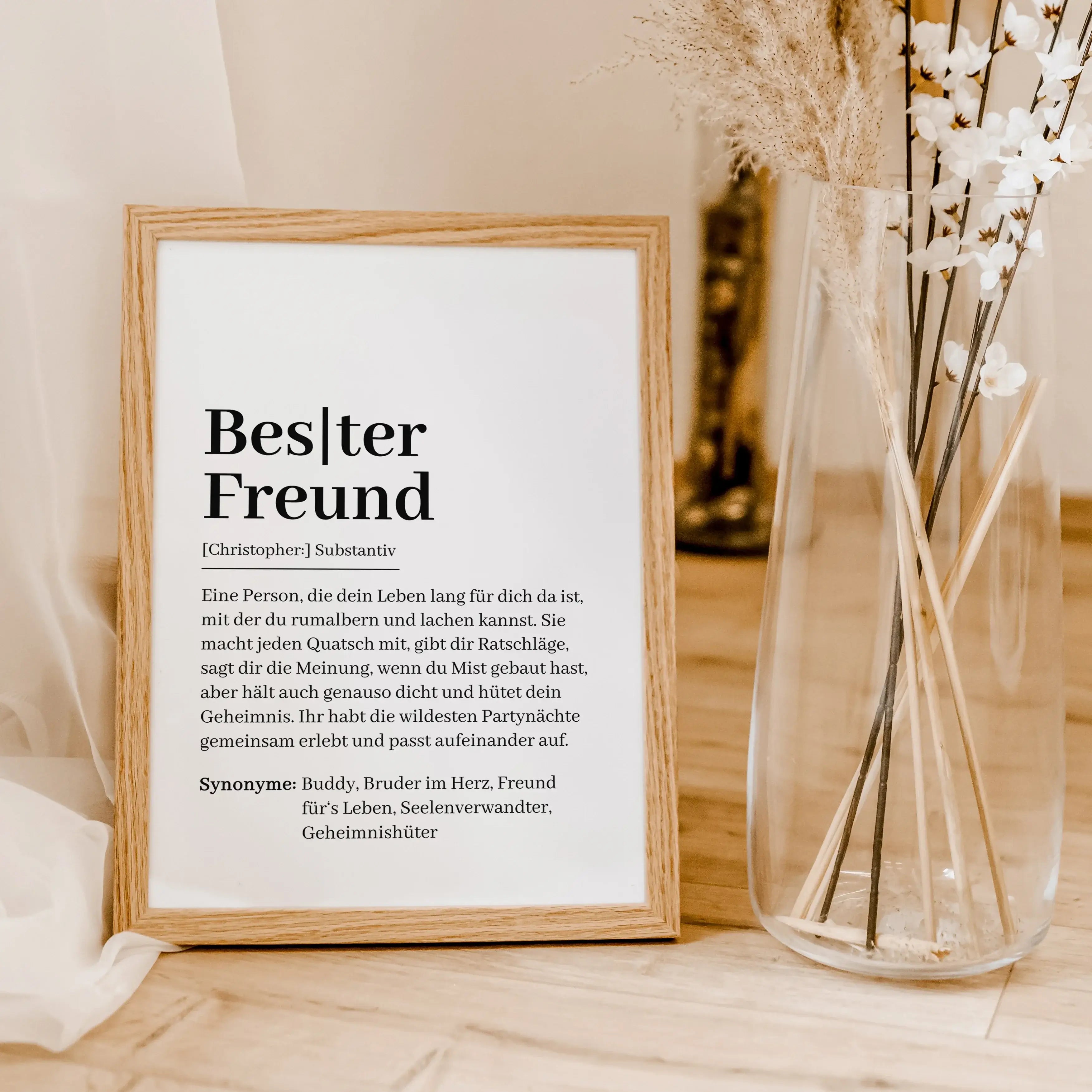 Bester Freund Definition Poster-famprints-Personalisiertes Poster-Entdecke das personalisierbare "Bester Freund Definition" Poster! Gestalte es mit dem Namen deines besten Freundes und einem individuellen Text, der eure Freundschaft perfekt beschreibt. Da