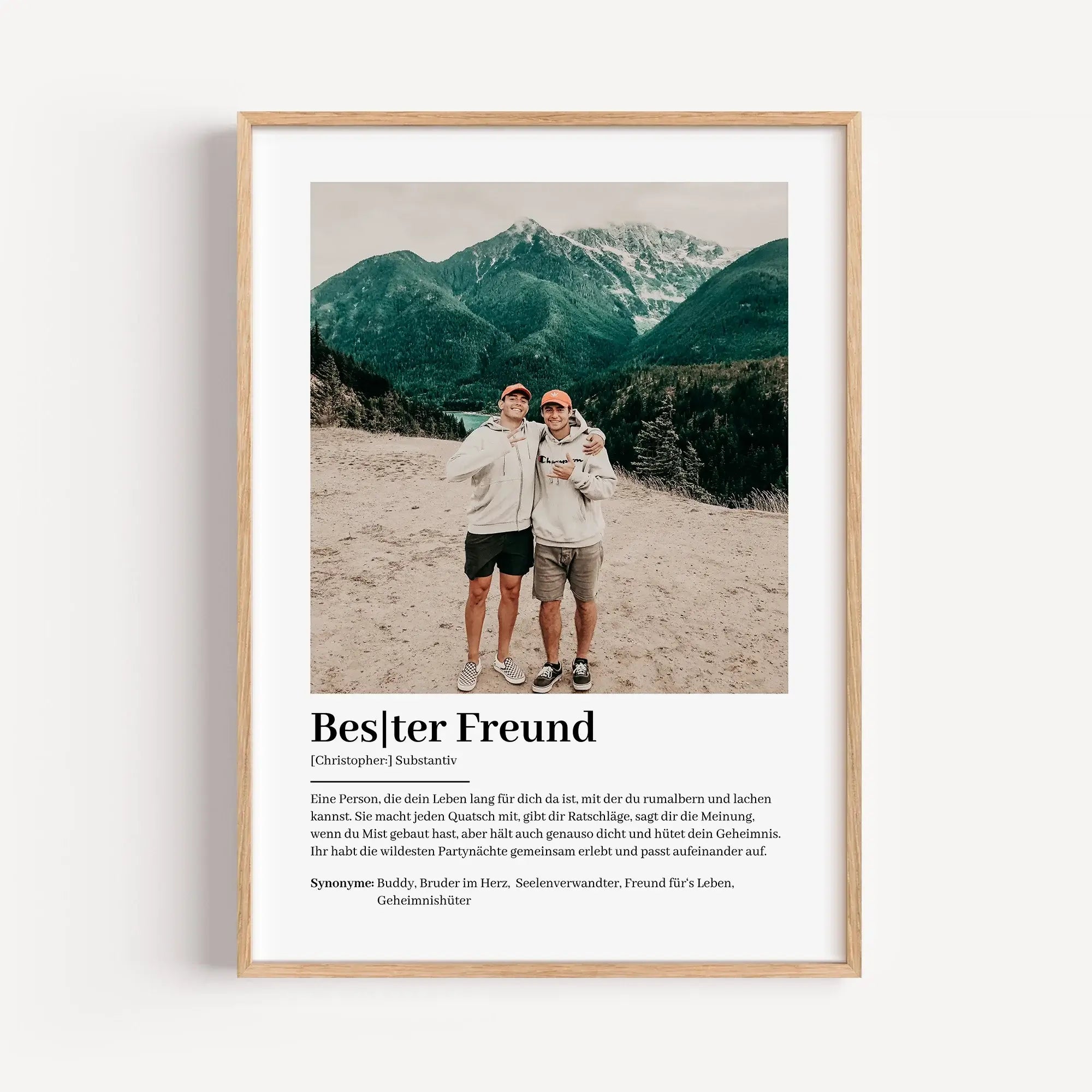 Bester Freund Definition Foto Poster-Personalisiertes Poster-famprints-Das Bester Freund Definition Foto Poster ist eine persönliche Art, eure Freundschaft sichtbar zu machen. Mit deinem eigenen Foto und dem Namen deines besten Freundes entsteht ein indiv