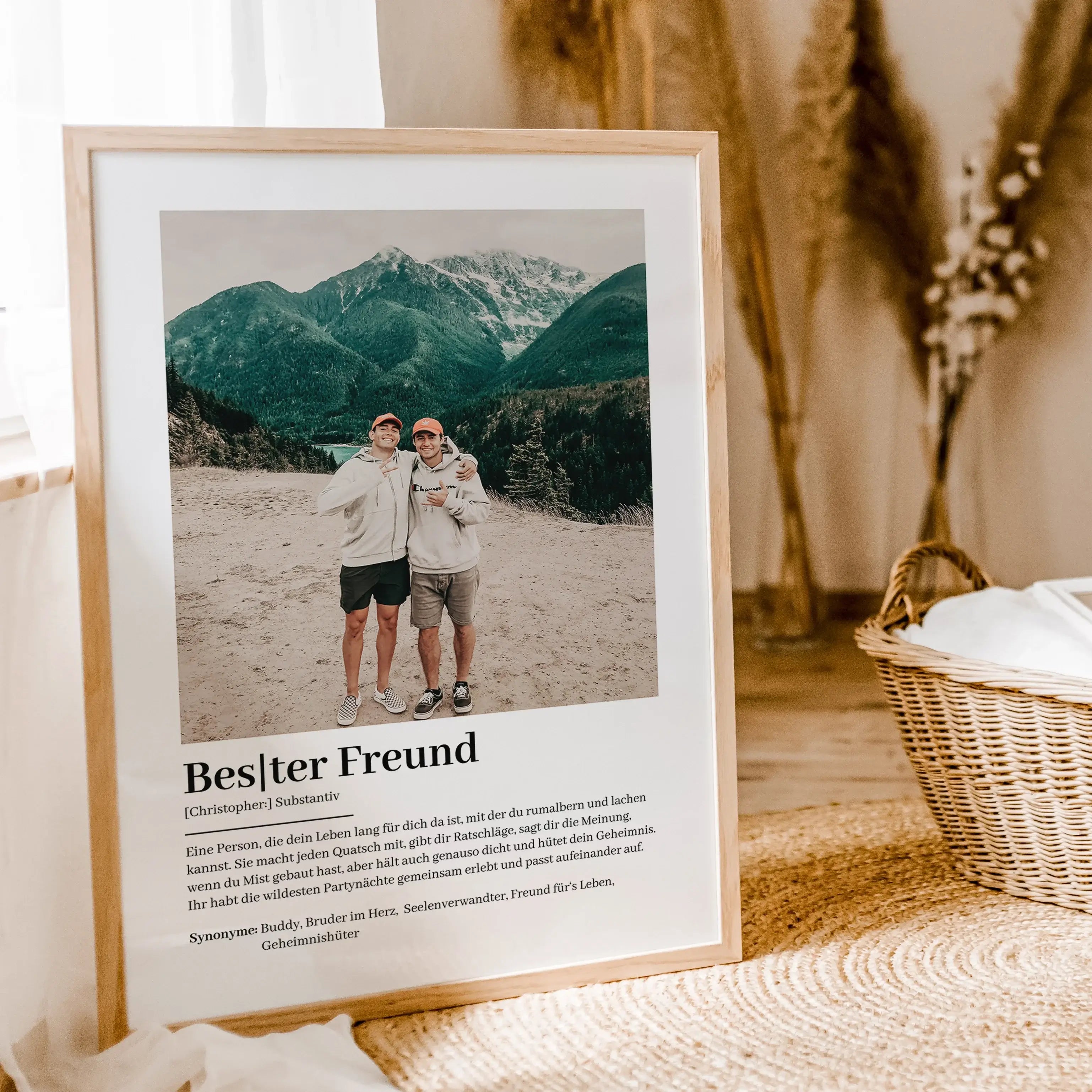 Bester Freund Definition Foto Poster-famprints-Personalisiertes Poster-Das beste Freund Definition Foto Poster ist der perfekte Weg, um deinen besten Freund zu feiern. Personalisierbar mit seinem Namen und einem persönlichen Foto, wird dieses Poster siche